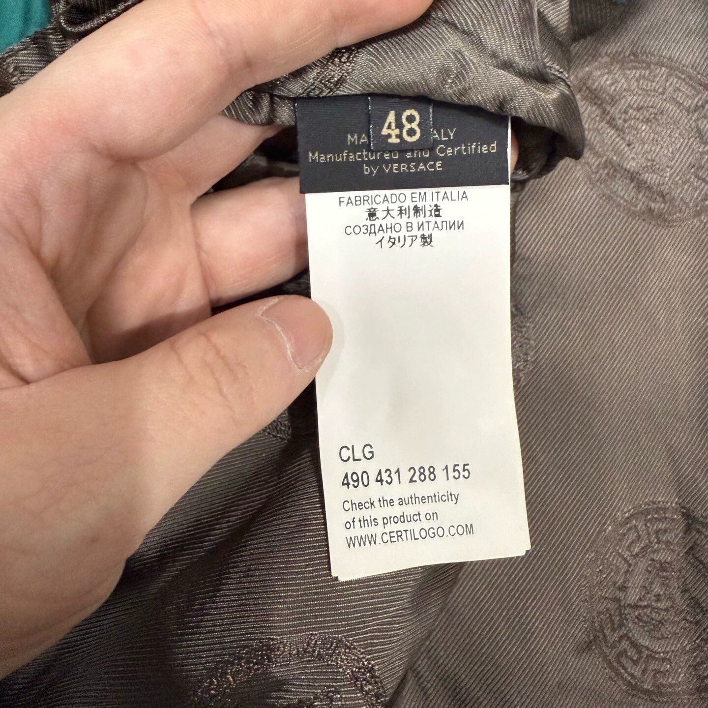Versace Versace Teal Collar Leather Nylon Jacket 48 9/10 Size US M / EU 48-50 / 2 - 4 Thumbnail