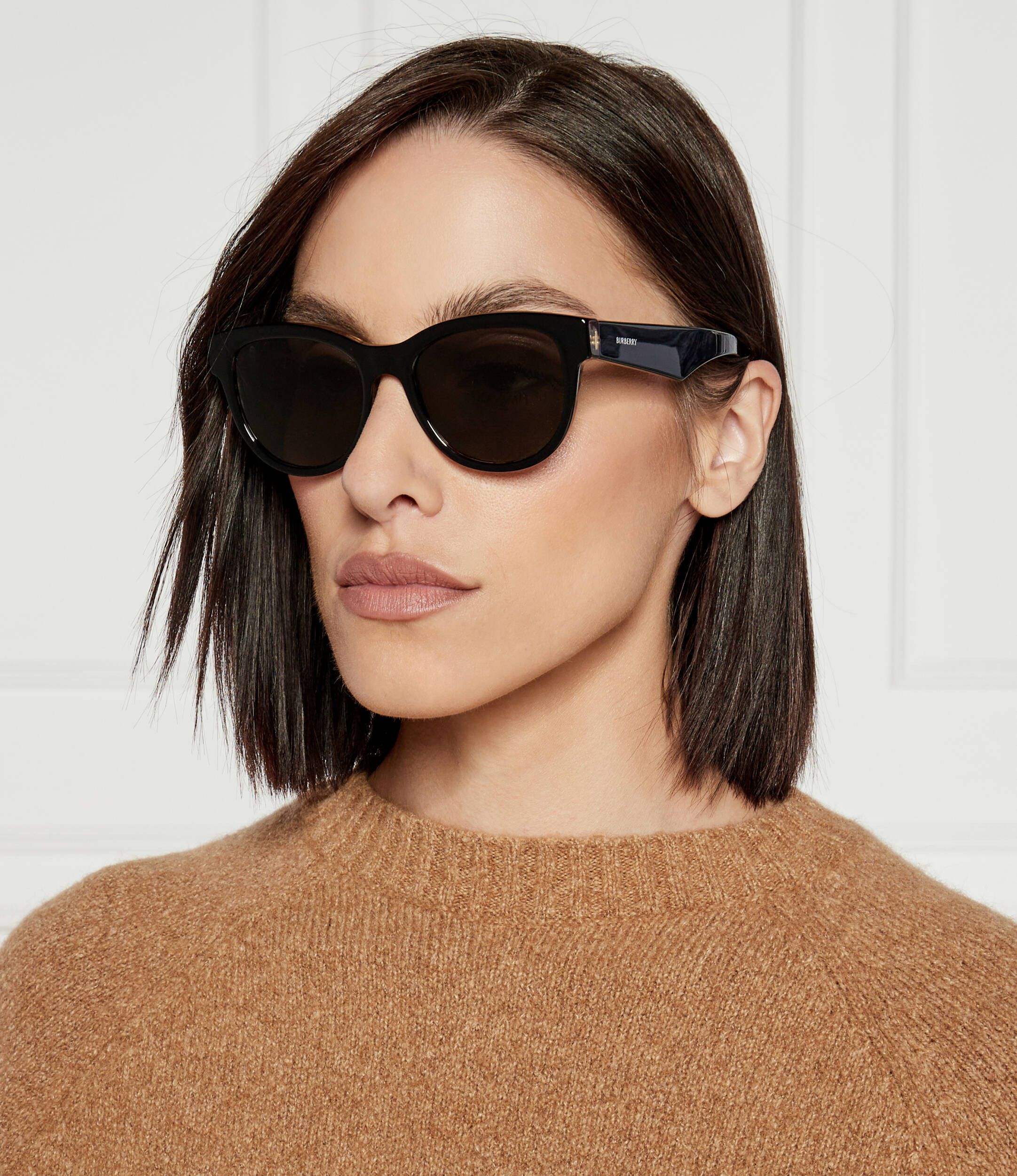 Burberry Burberry BE4432U 412187 Sunglasses Black on Check Square Fra Size ONE SIZE - 2 Thumbnail