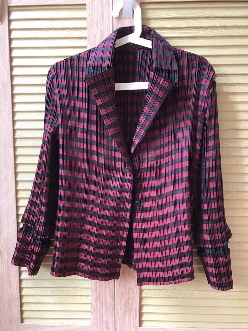 Issey Miyake Issey Miyake Checkered button coat Size S / US 4 / IT 40 - 1 Thumbnail
