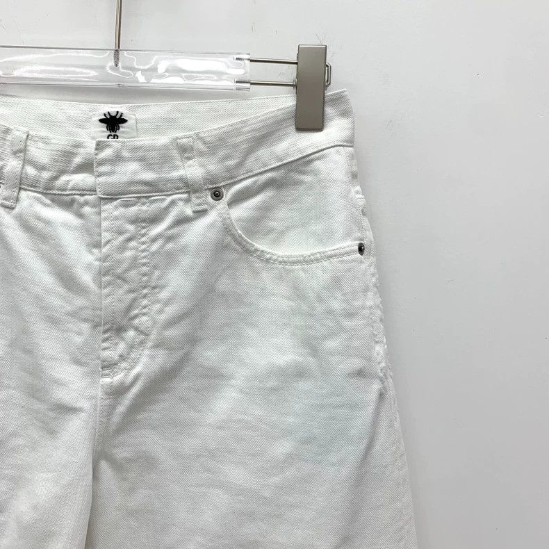 Dior Dior White cotton casual wide-leg denim trousers Size 42" / US 20 - 3 Thumbnail