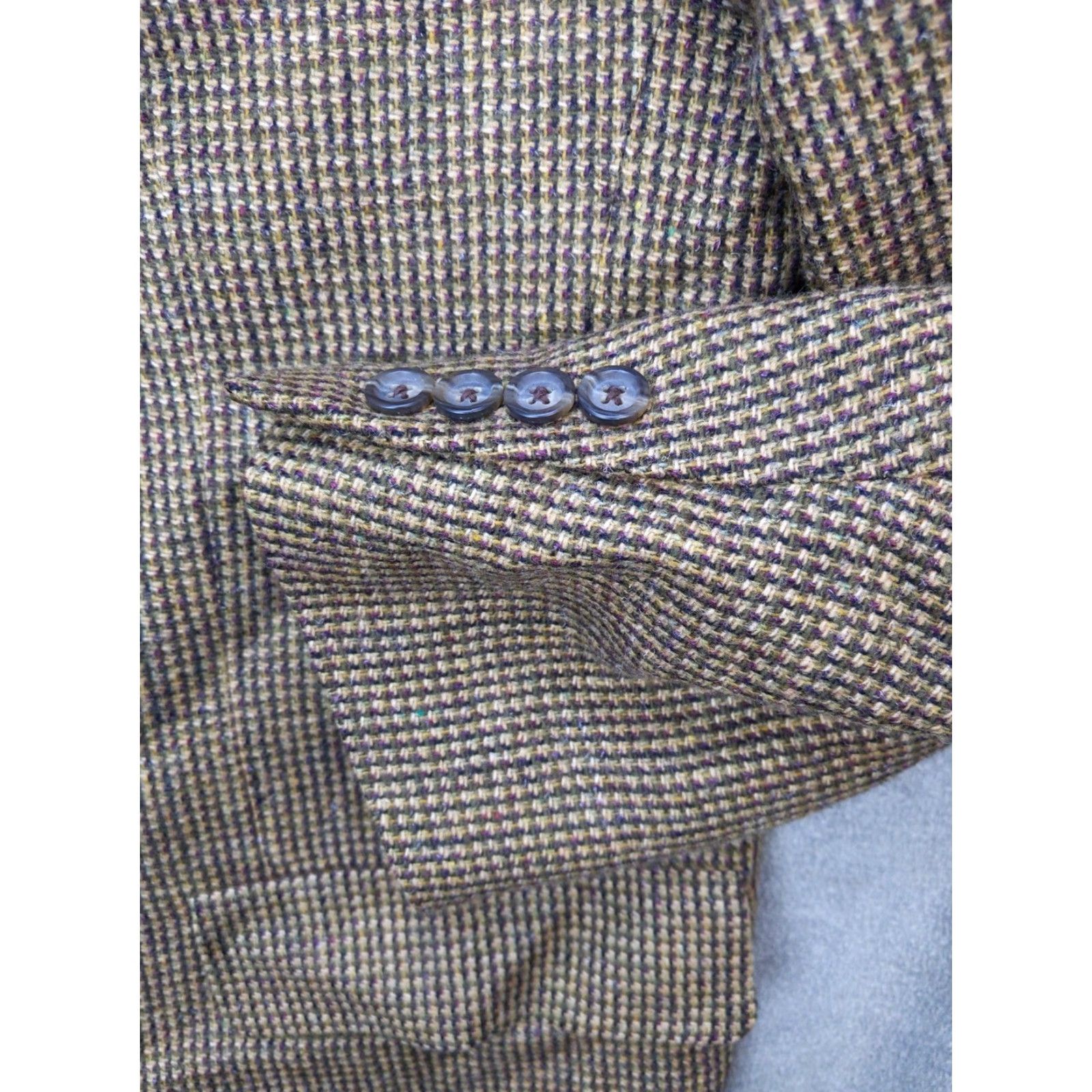 Hart Schaffner Marx VINTAGE Hart Schaffner Marx Blazer Mens 48R Brown Wool Tweed Sport Coat Jacket USA Size 48R - 4 Thumbnail