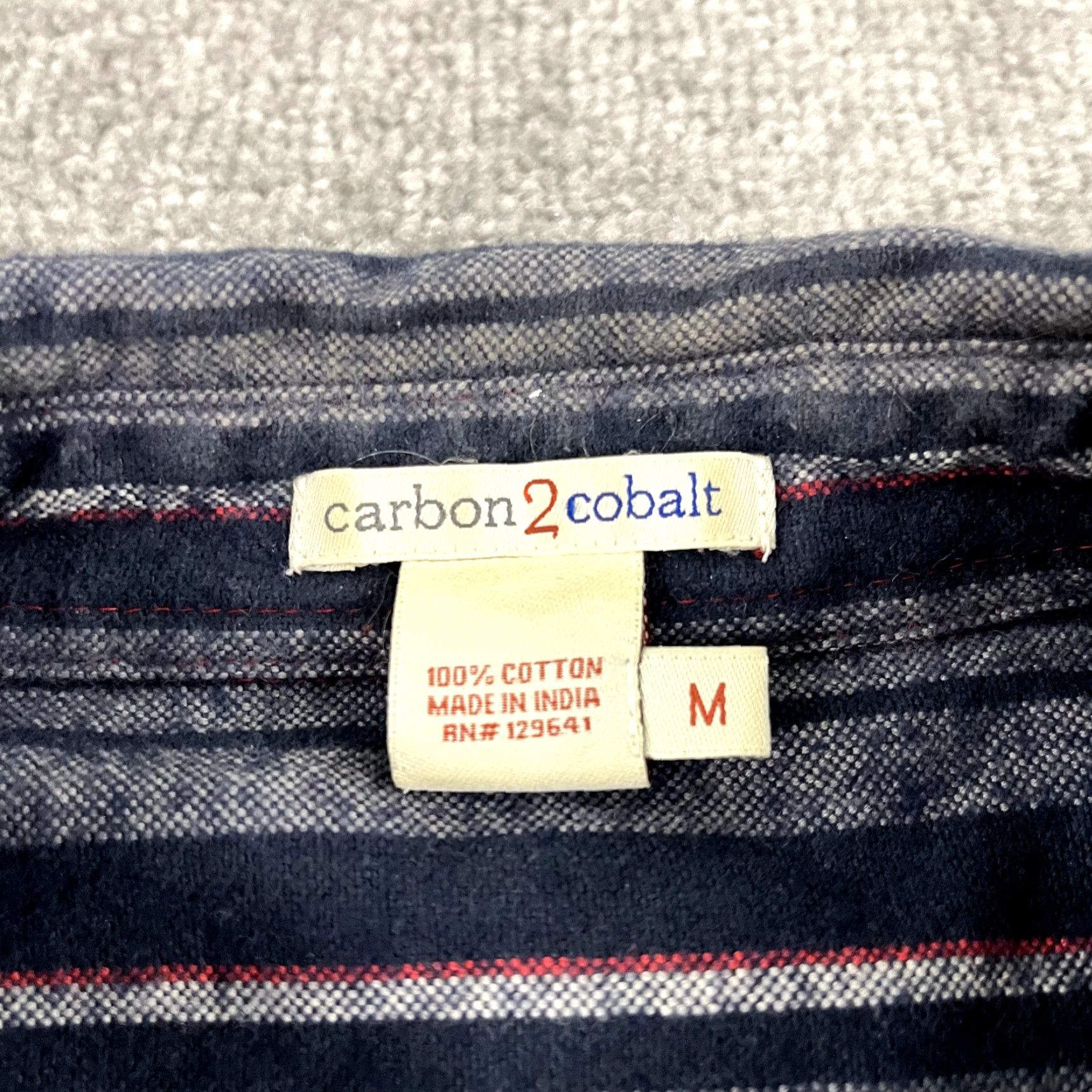 Carbon2Cobalt CARBON 2 COBALT Shirt Men Medium Gray Blue Striped Flannel Button Up Long Sleeve Size US M / EU 48-50 / 2 - 2 Thumbnail