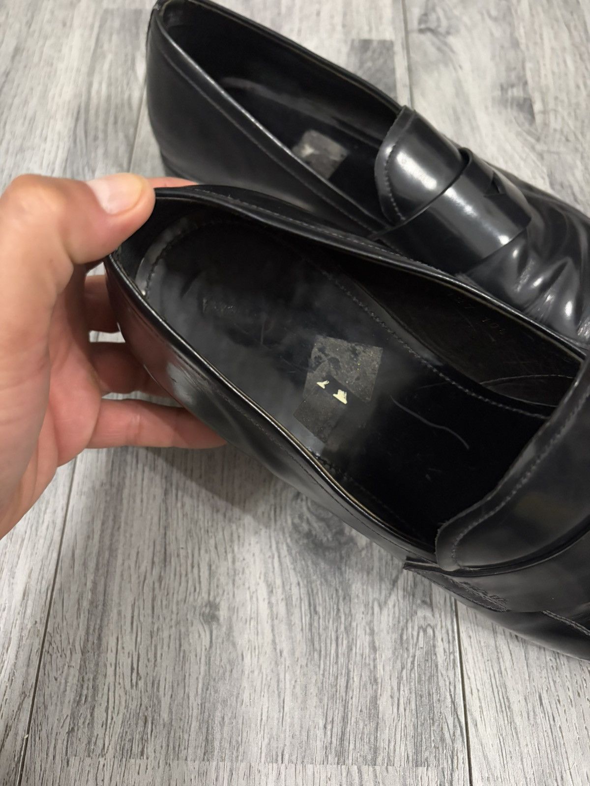 Prada Prada Black Leather Penny Loafers Size US 10.5 / EU 43-44 - 6 Thumbnail