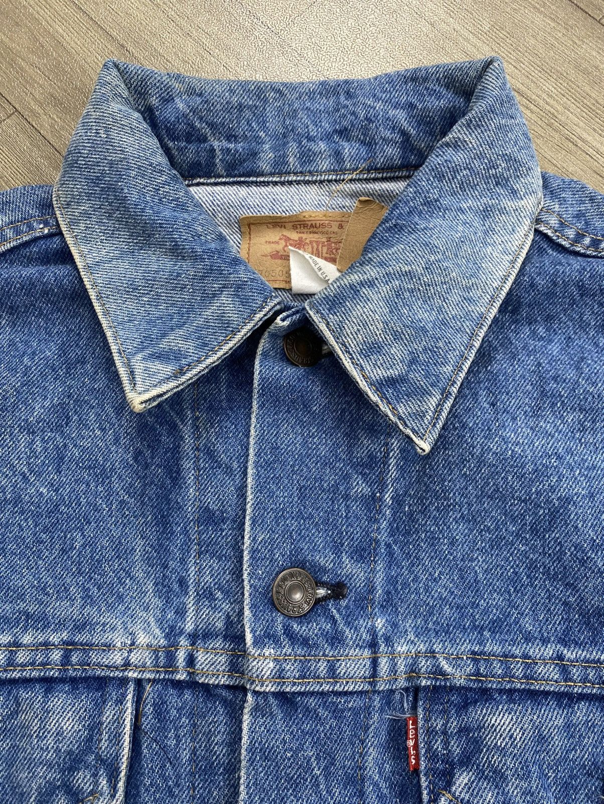 Levi's Vintage Clothing 🇺🇸1980s Vintage Levis 70649-0217 Orange Tab Blue Denim Jacket Size US L / EU 52-54 / 3 - 3 Thumbnail