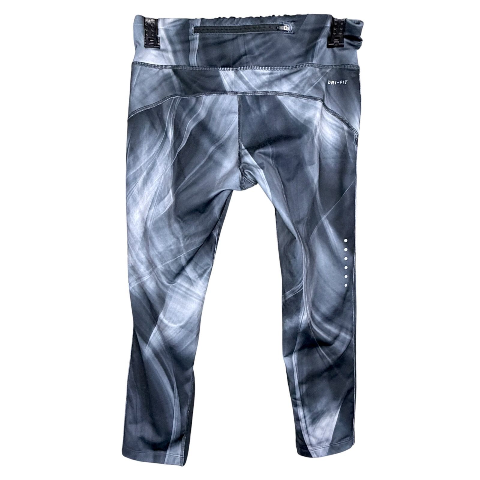 Nike Nike Dri-Fit Black Abstract Women's Small Cropped Running Size 27" / US 4 / IT 40 - 2 Thumbnail