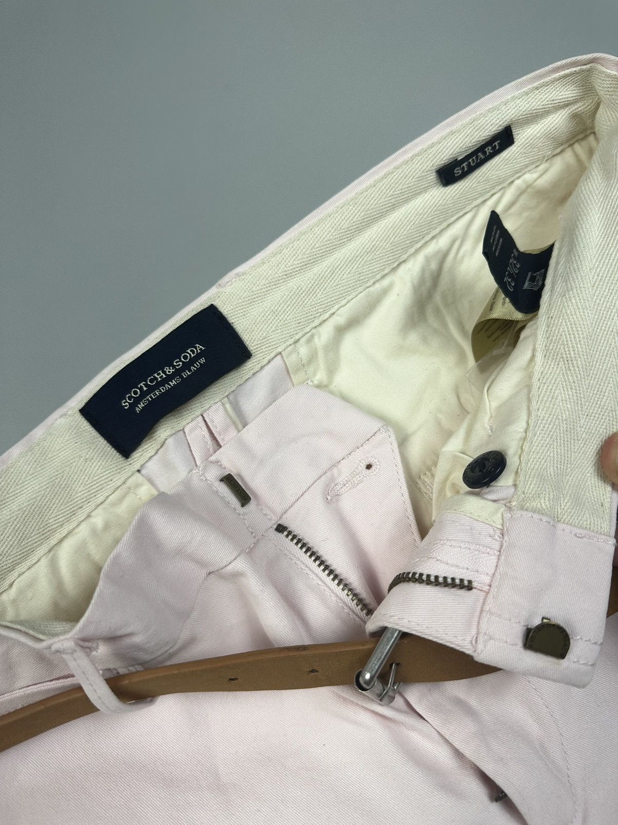 Scotch & Soda Light pink chinos scotch&soda+ leather belt Size US 32 / EU 48 - 5 Thumbnail