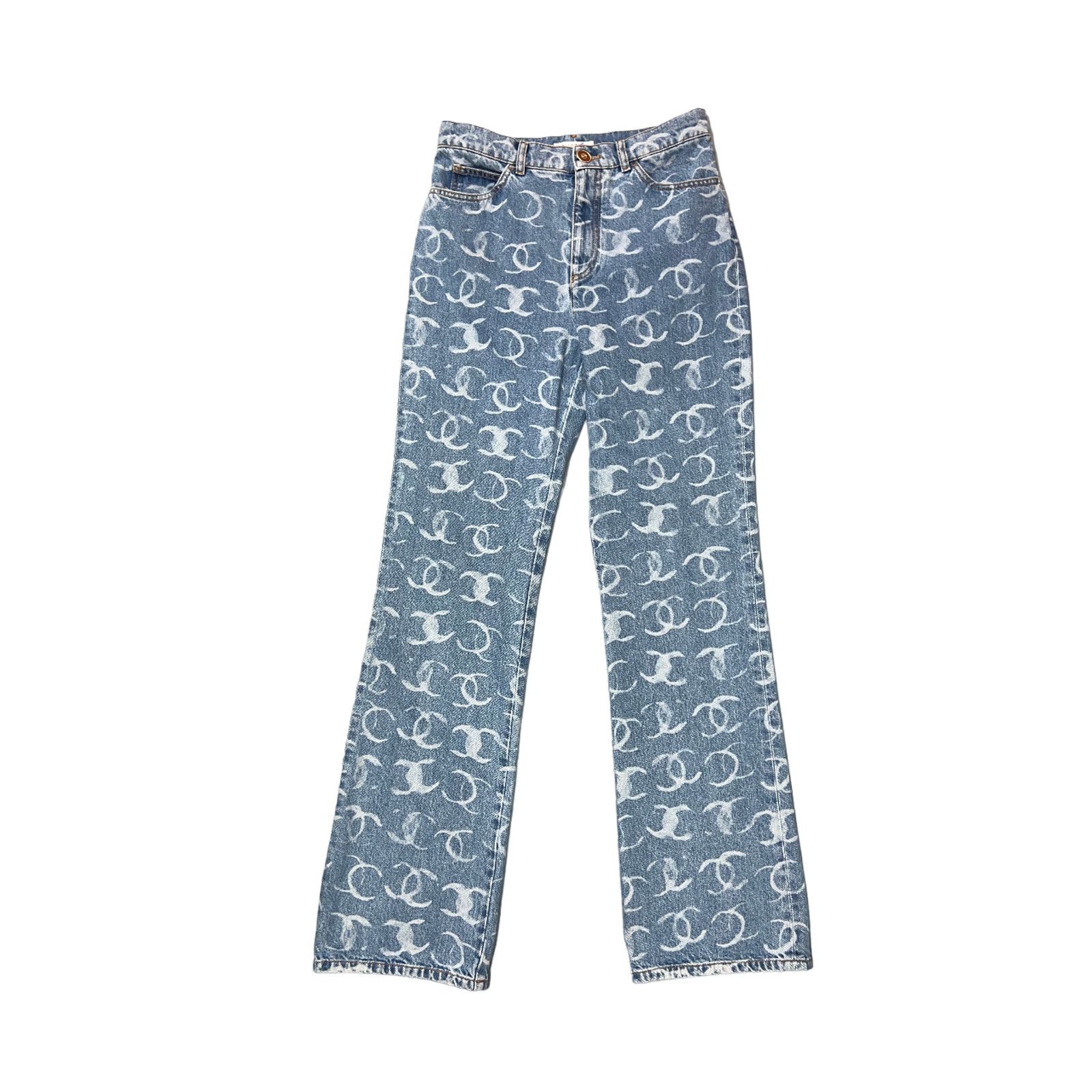 Chanel Chanel Denim White CC Printed Logo Sequin Regular Jeans 38 Size 26" / US 2 / IT 38 - 6 Thumbnail