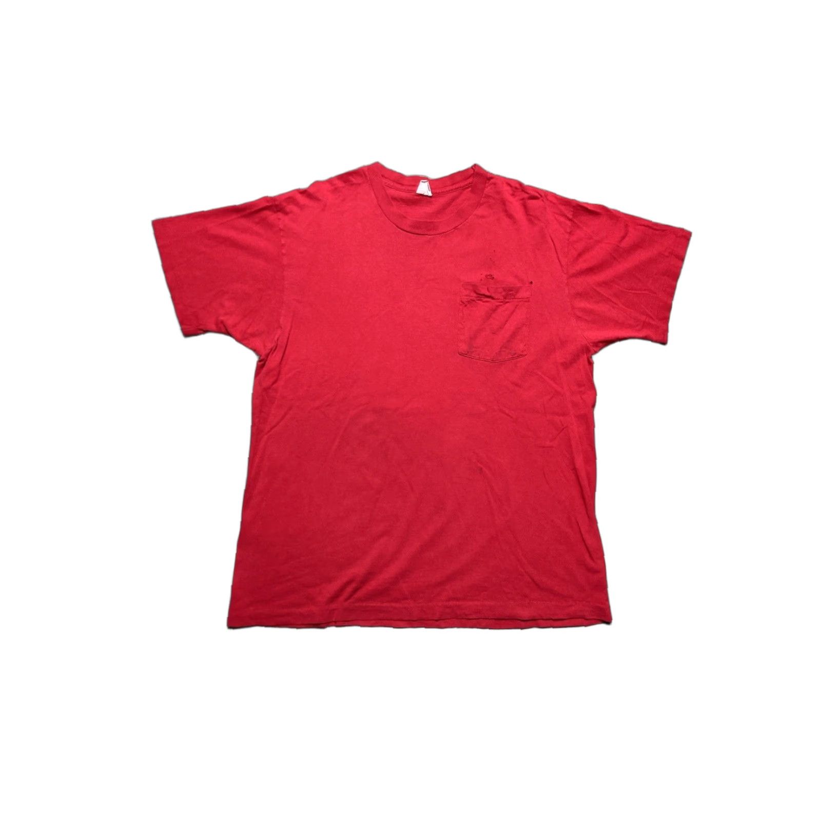 Fruit Of The Loom VINTAGE 80s 90s Fruit of the Loom Pocket T-Shirt Red Cotton USA XXL Shirt Men 2XL 90s Distressed Pockets Size US XXL / EU 58 / 5 - 1 Thumbnail