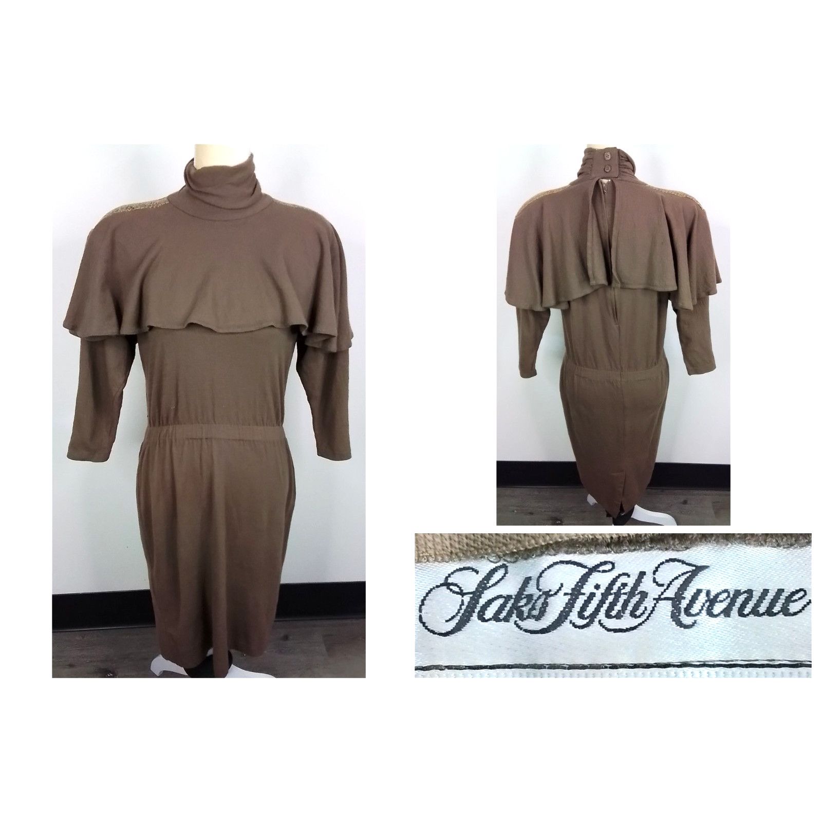 Saks Fifth Avenue Saks Fifth Dress Women's 12 Brown Vintage Size XL / US 12-14 / IT 48-50 - 1 Thumbnail