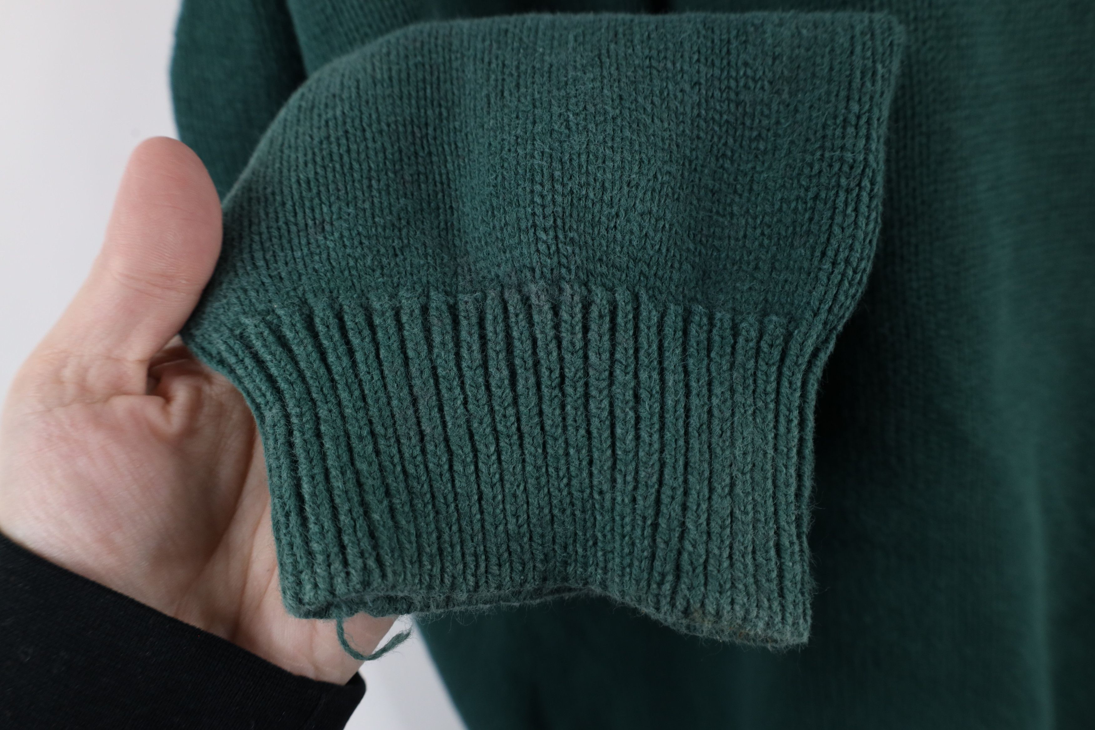 Lands' End × Vintage Vintage 90s Lands End Cotton Knit V-Neck Sweater Green USA Size US XXL / EU 58 / 5 - 4 Thumbnail
