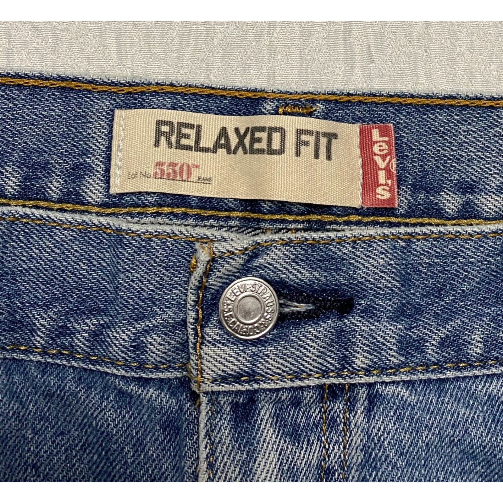 Levi's VINTAGE Levi's 550 Relaxed Fit Jeans 40x30 Blue Denim 100% Cotton Men Straight 5-Pocket Style 550 Series Jeans Size US 40 / EU 56 - 5 Thumbnail