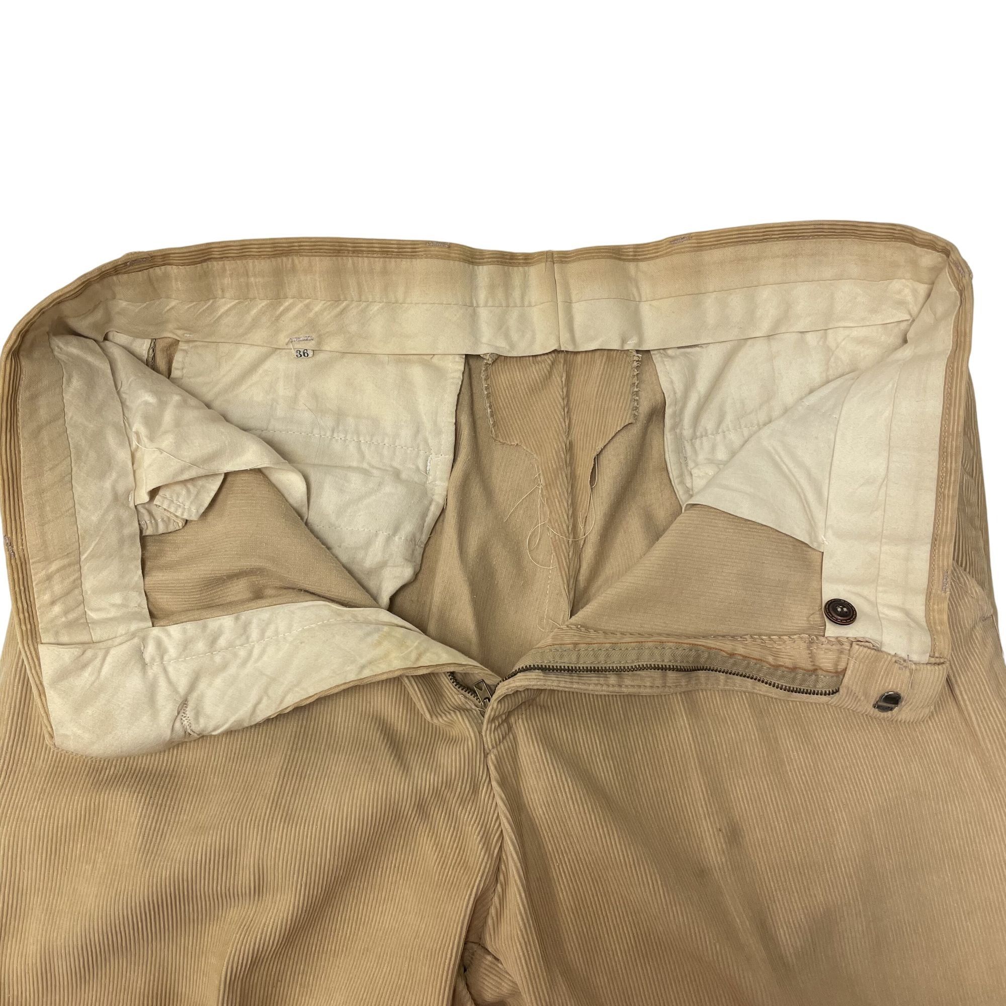 Other vtg Tan CORDUROY MoD Pants BELL BOTTOMS DISCO Trousers Size US 36 / EU 52 - 5 Thumbnail
