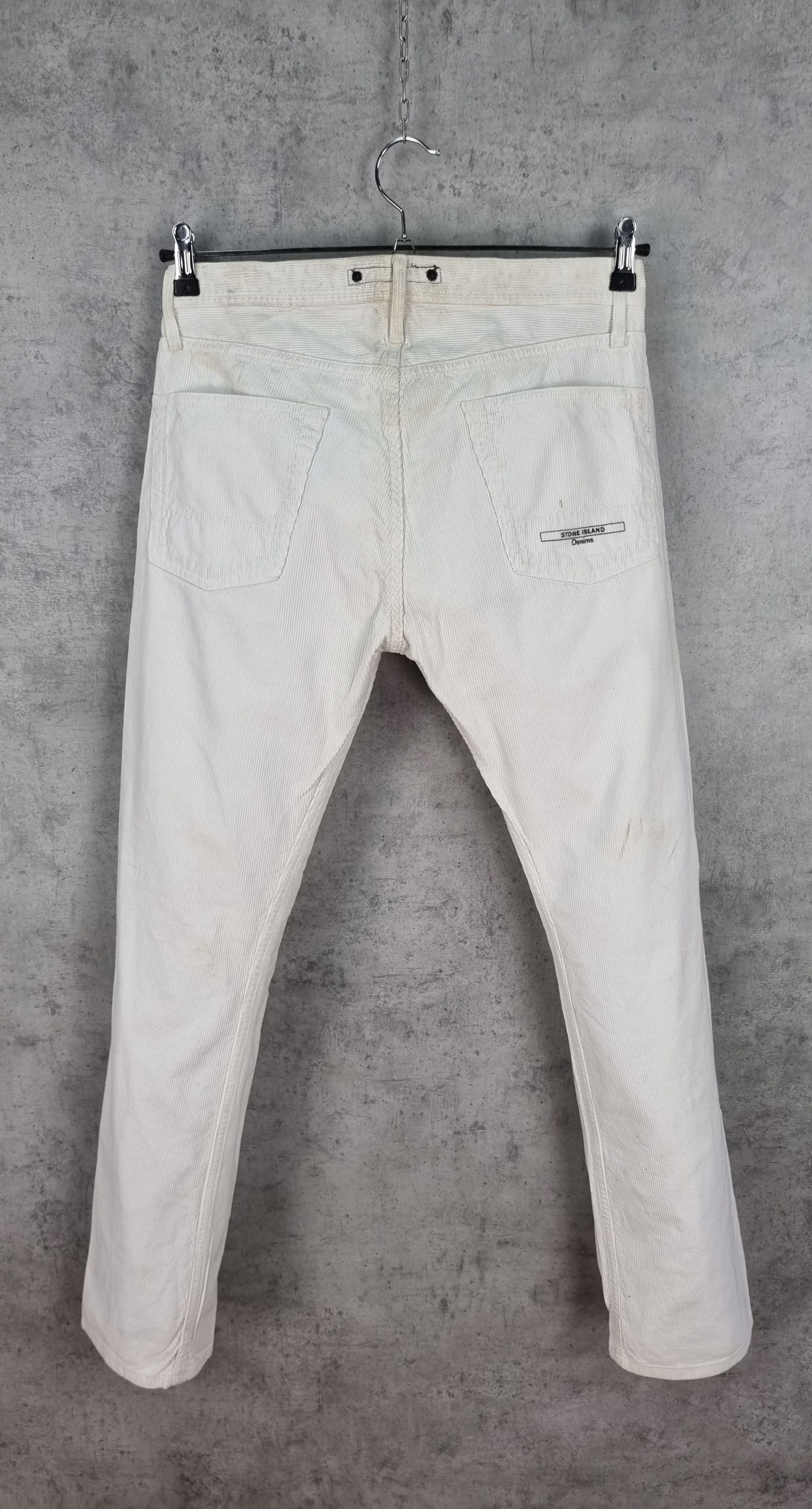 Stone Island × Vintage Dirty Corduroy Stone Island White Slim Fit Pants Size US 31 - 23 Thumbnail
