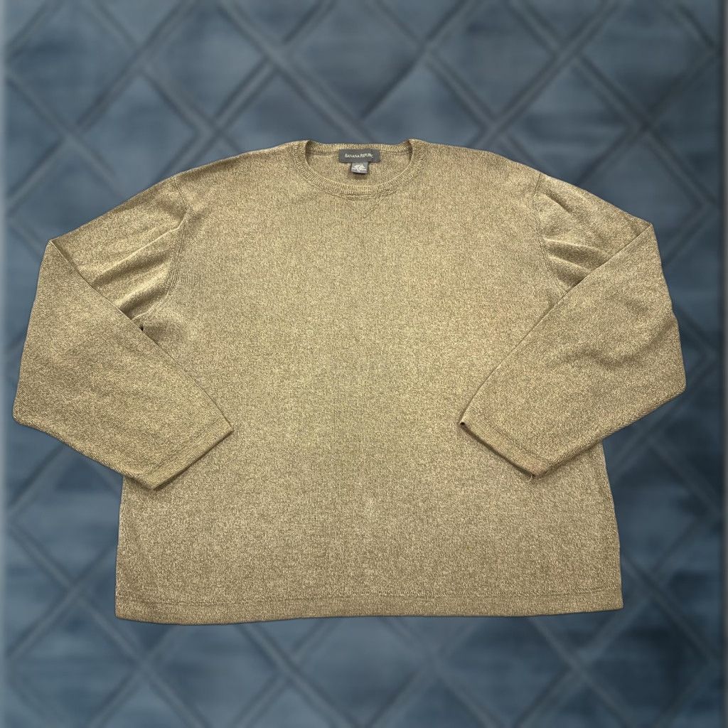 Banana Republic Banana Republic Sweater Mens XL Green Crew Neck Cotton Tight-Knit Lightweight Southwestern? Size US XL / EU 56 / 4 - 1 Thumbnail