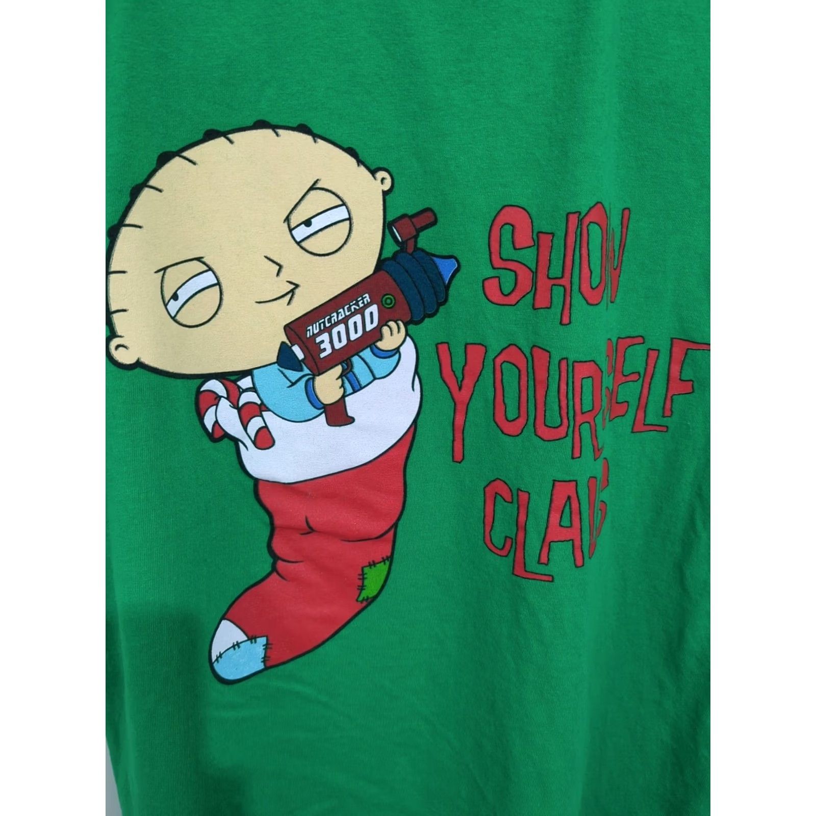 Gildan VINTAGE Gildan Heavy Cotton Stewie Griffin Adult T-Shirt Large Green Crew Neck Logo Short Sleeve Family Guy 2000s Mens Size US L / EU 52-54 / 3 - 7 Thumbnail