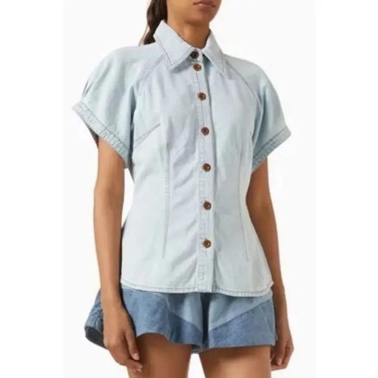 Zimmermann oc11z0226 Tallow Blouse In Blue Size XS / US 0-2 / IT 36-38 - 6 Thumbnail