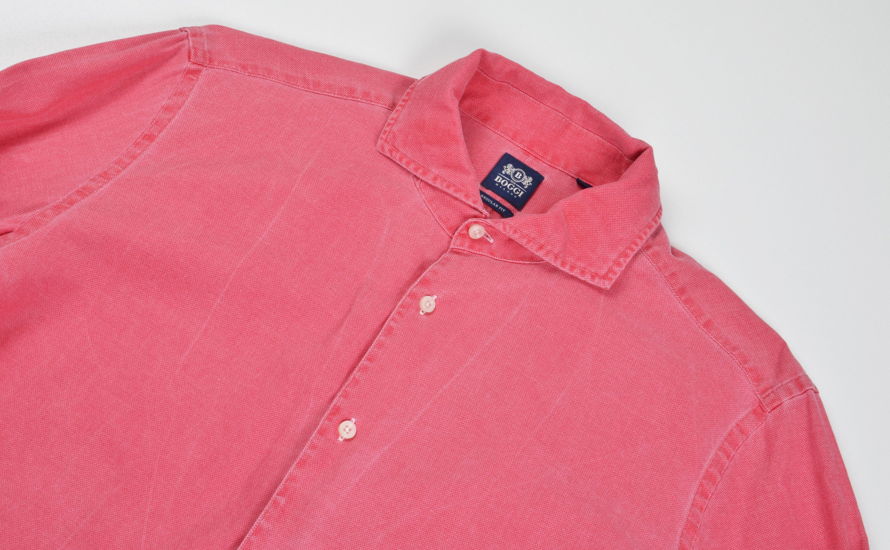 Boggi Boggi Milano Garment Dyed Long Sleeve Regular Fit Shirt Size US L / EU 52-54 / 3 - 2 Thumbnail