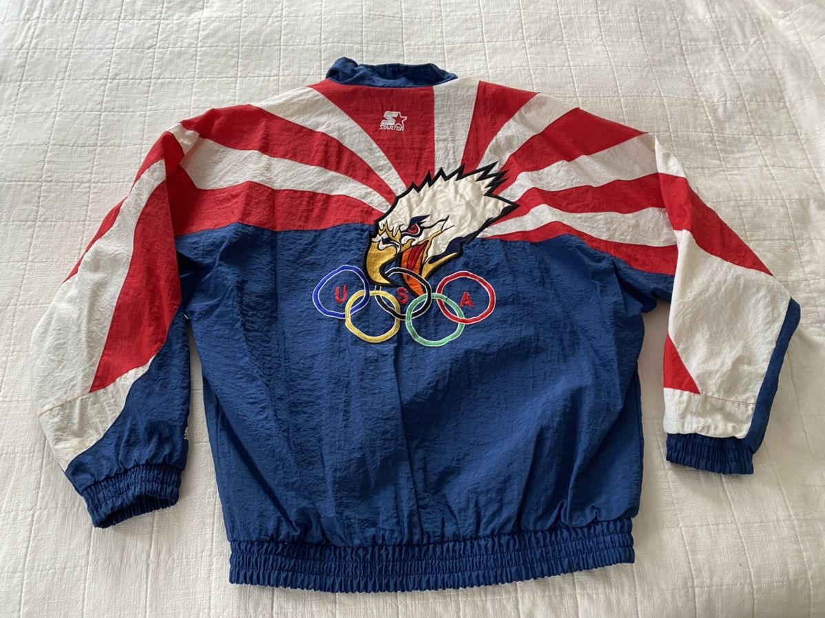 Image of Starter x USA Olympics 1996 Windbreaker Jacket XL in Blue, Men's