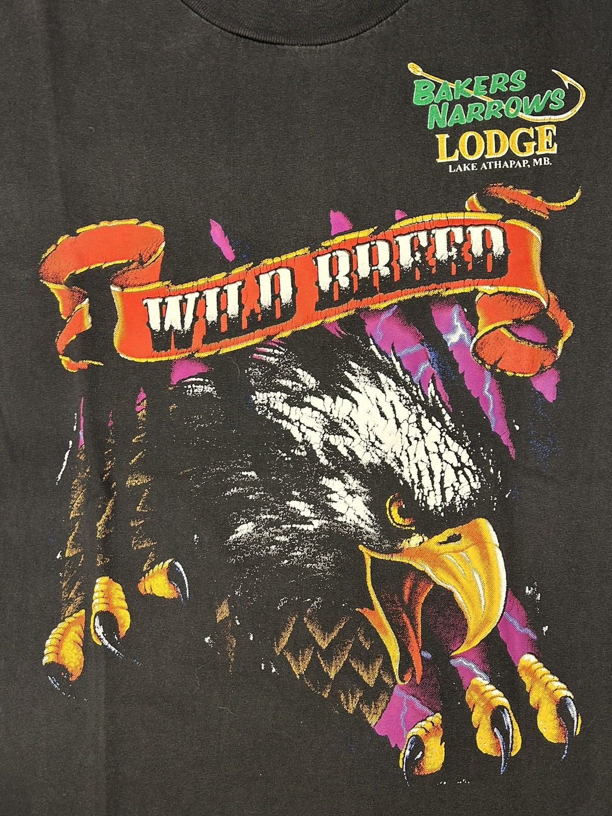 Vintage Crazy Vintage 90s Essential Black Harley Style Eagle T-Shirt Size US M / EU 48-50 / 2 - 2 Thumbnail