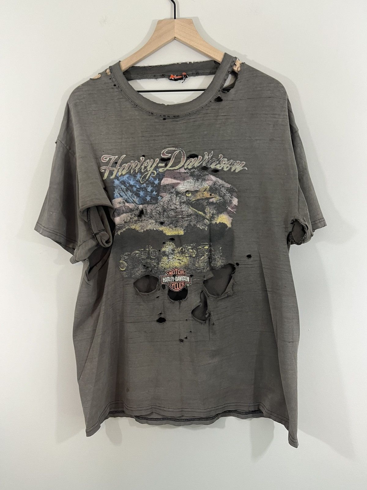 Harley Davidson Harley Davidson ITALIA Thrashed Sun Faded Moto Tee Size US L / EU 52-54 / 3 - 1 Thumbnail