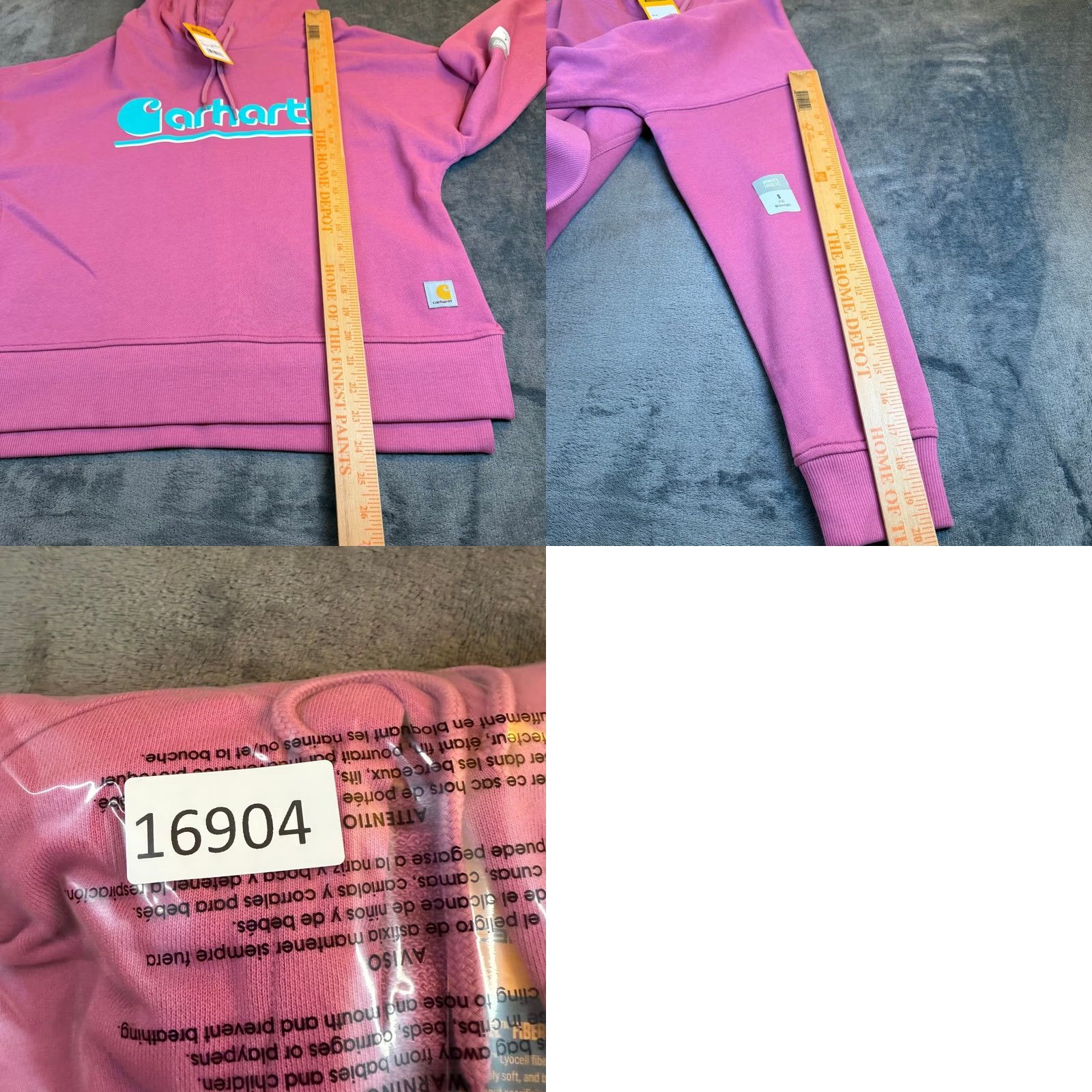 Carhartt VINTAGE Carhartt Hoodie Shirt Pink Womens S Pullover Hooded Graphic Logo Pockets Fall - Size S / US 4 / IT 40 - 8 Thumbnail