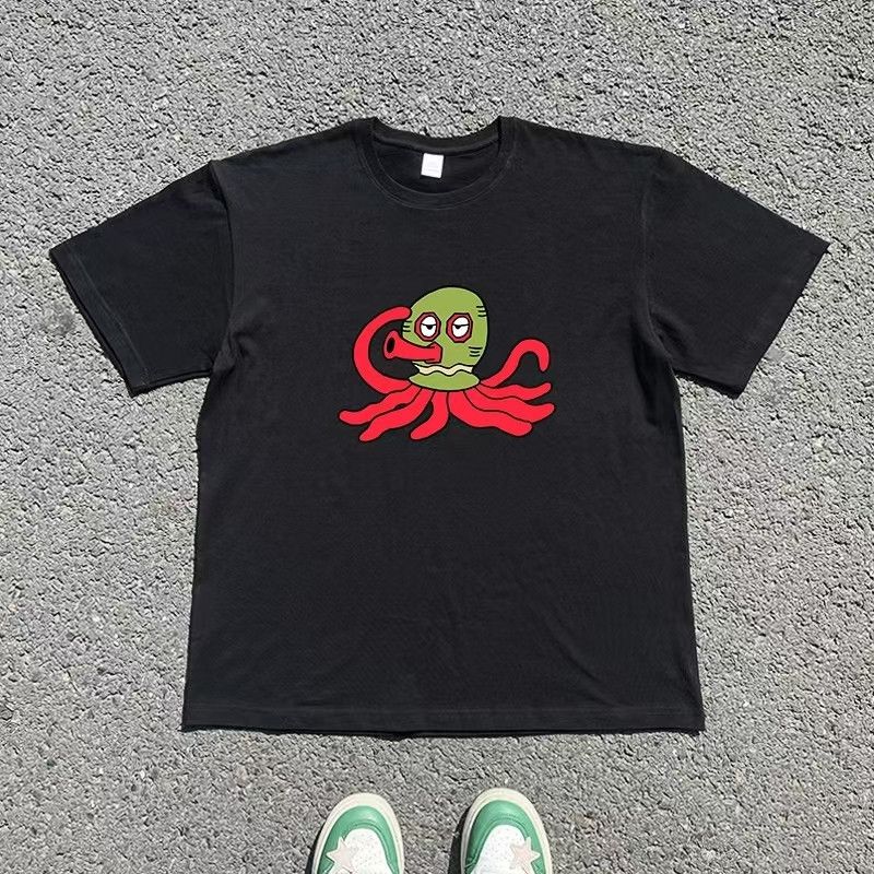 Vintage Black casual retro octopus print cotton t-shirt Size US M / EU 48-50 / 2 - 1 Thumbnail