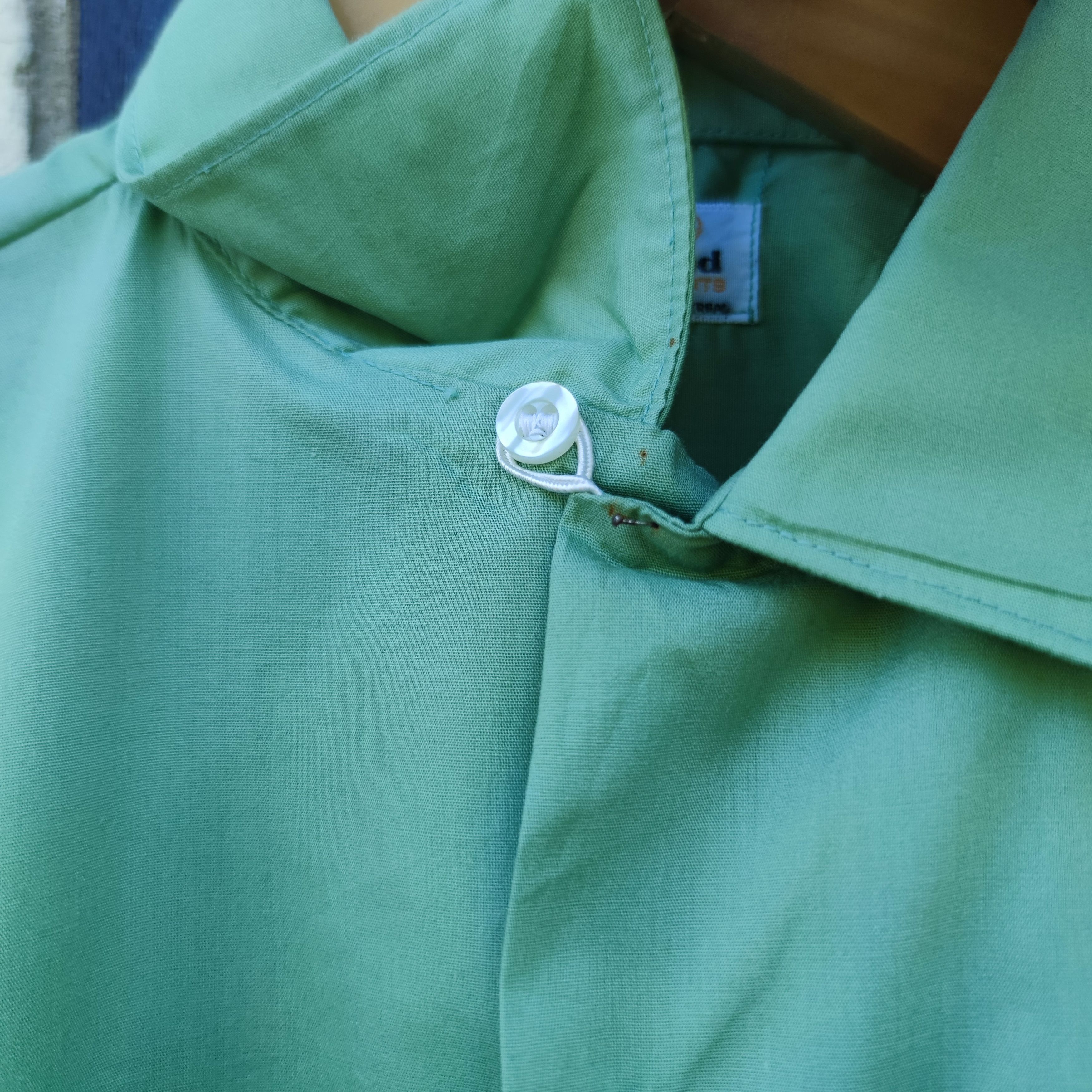 Vintage Diamond Chemise Permanent Press Solid Green Sport Shirt Size US M / EU 48-50 / 2 - 5 Thumbnail