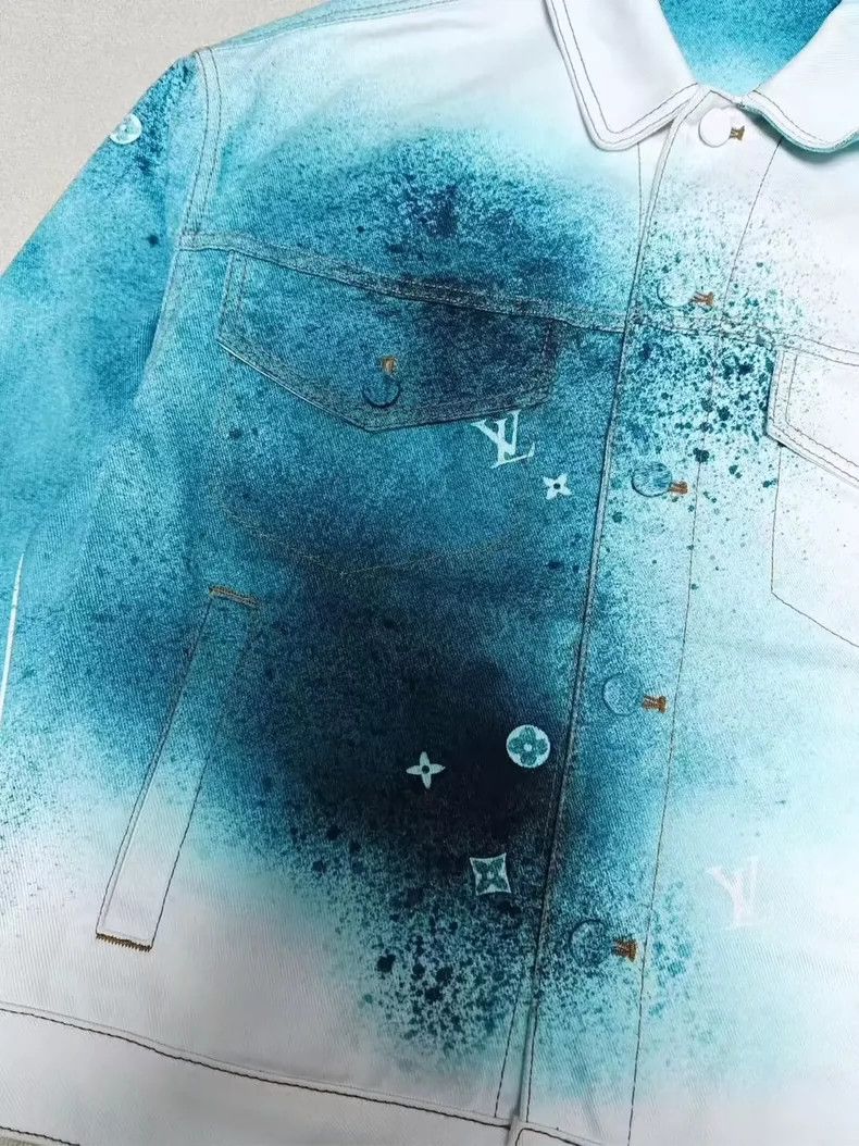 Louis Vuitton Louis Vuitton Starry Sky White and Blue Tie-Dye Splash-Ink Size US L / EU 52-54 / 3 - 3 Thumbnail