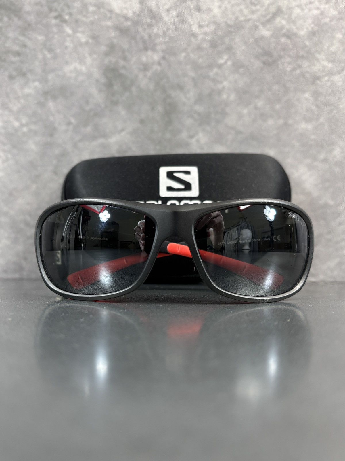 Salomon × Vintage 2000s Salomon Sunglasses Y2K Vintage Sport Wrap Case Italy Size ONE SIZE - 4 Thumbnail
