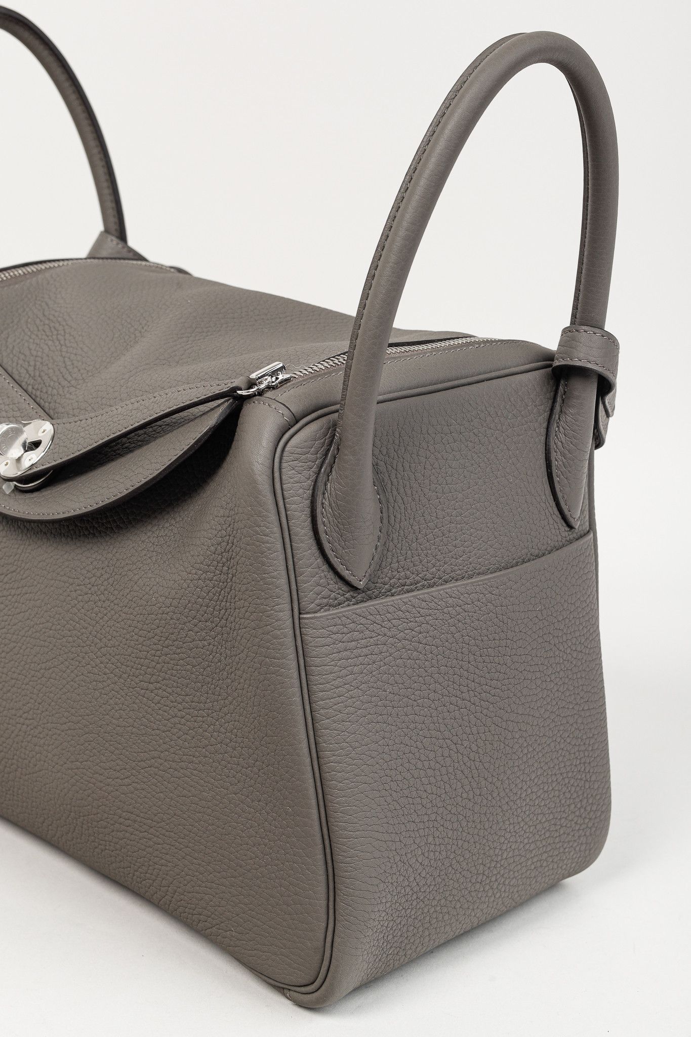 Hermes Hermes Lindy 30 Gris Etain Taurillon PHW Shoulder Bag Size ONE SIZE - 9 Thumbnail