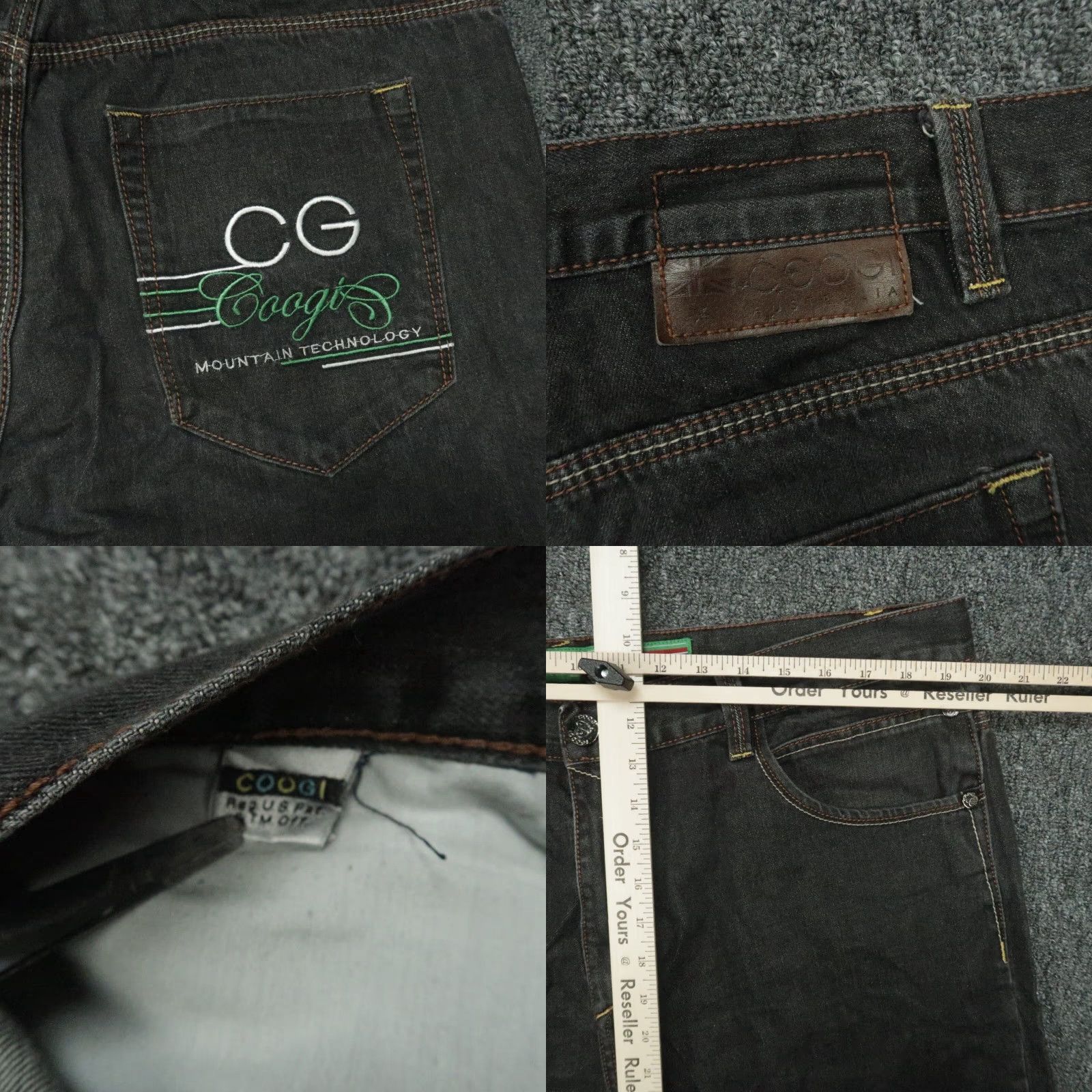 Coogi VINTAGE Coogi Men's Jeans 40x34 Straight Fit 5-Pocket Denim Black Cotton Embroidered Pockets Size US 40 / EU 56 - 8 Thumbnail