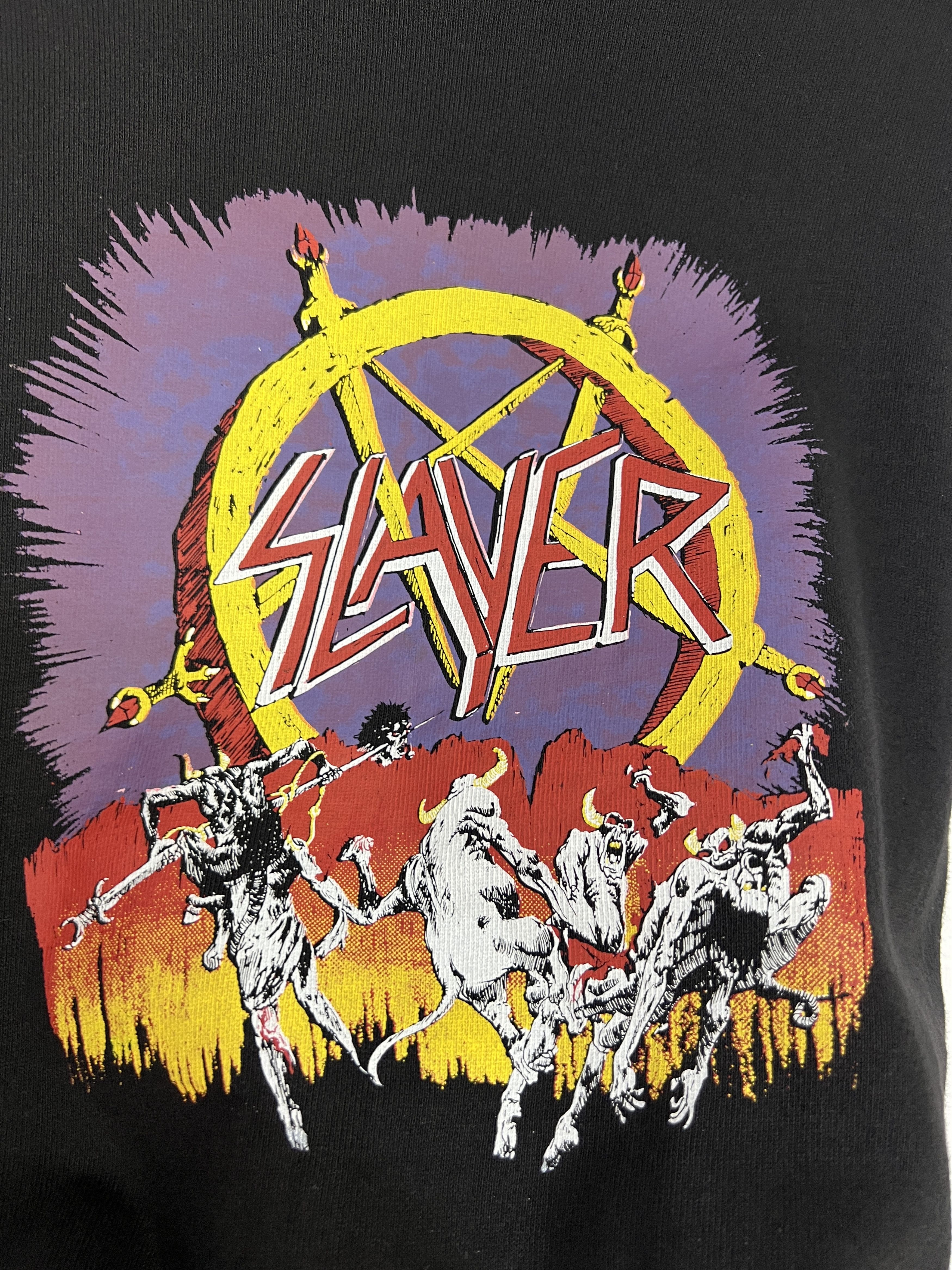 Vintage Slayer Over Print Band Black Sweatshirt Rare Big Logo Hype Size US XS / EU 42 / 0 - 4 Thumbnail