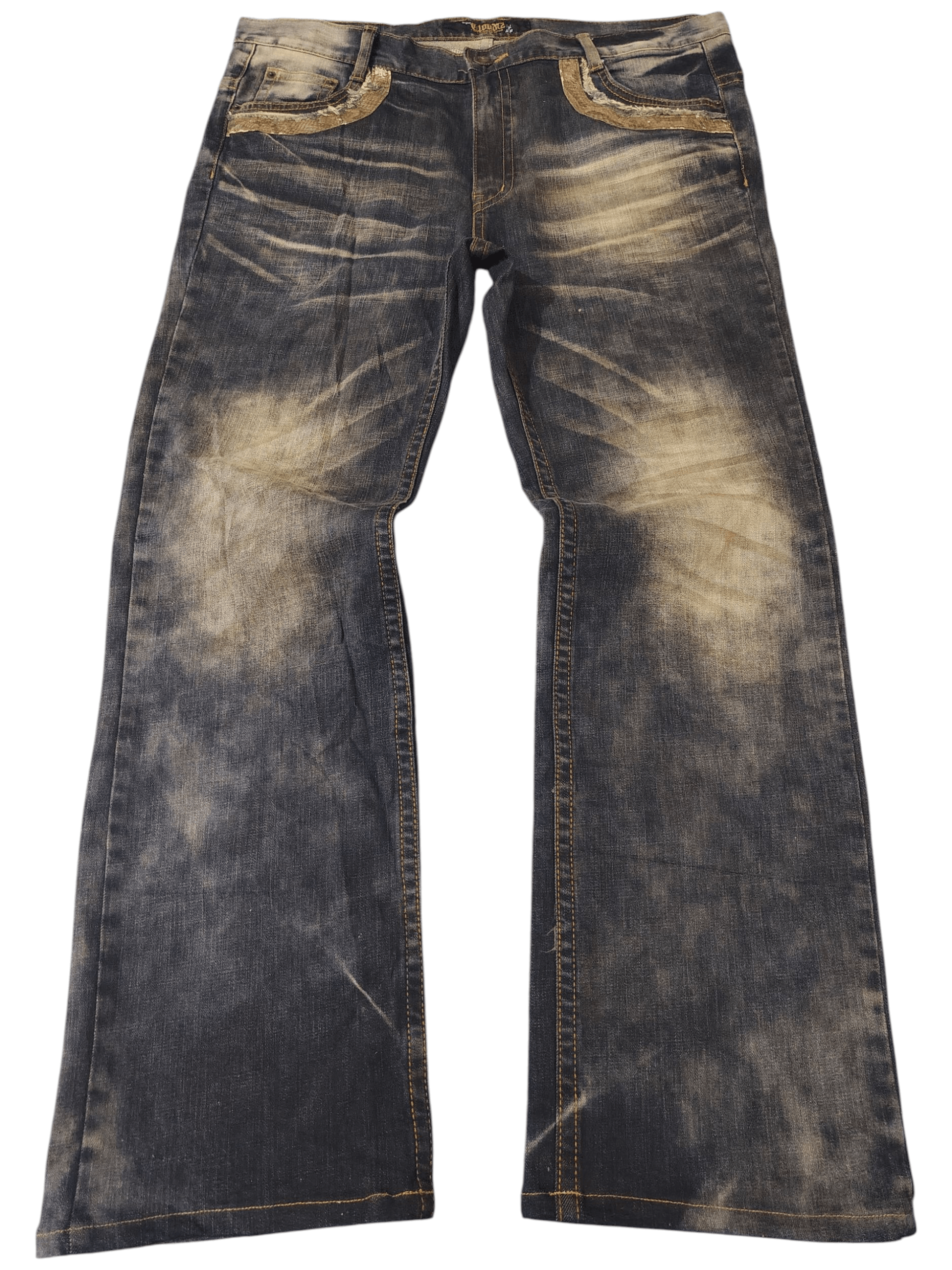 Rock Revival Japanese Cloud72 Denim Distressed Flared Jeans Cross Pocket Size US 40 / EU 56 - 2 Thumbnail