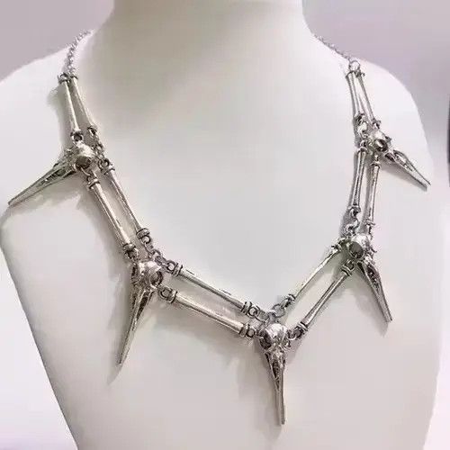 Jewelry × Vintage Vintage Bird Skull Necklace Skeleton Goth Punk Jewelry Size ONE SIZE - 4 Thumbnail