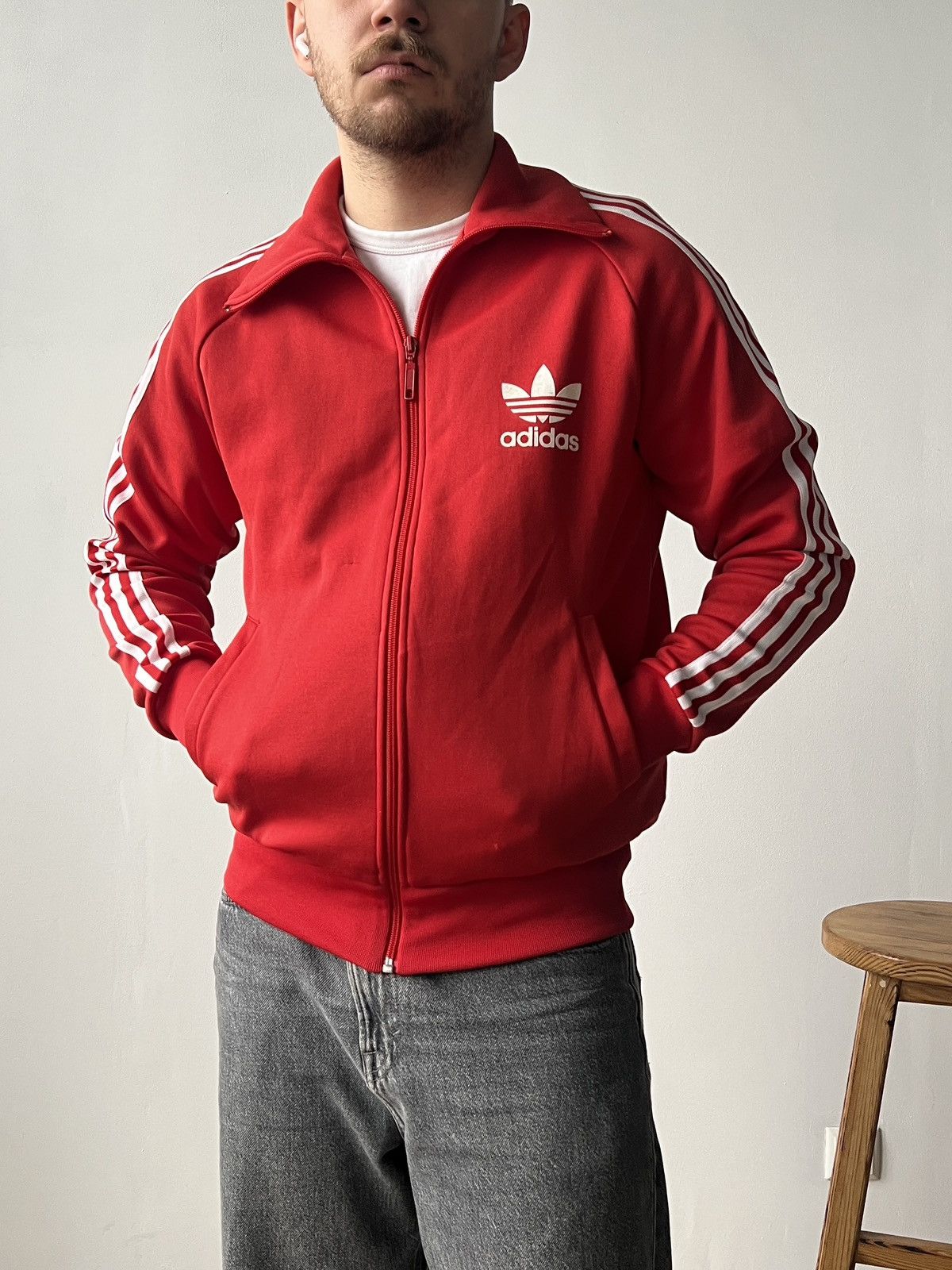Adidas Adidas Originals Classic Men's Red Full Zip Track Jacket M Size US M / EU 48-50 / 2 - 1 Thumbnail