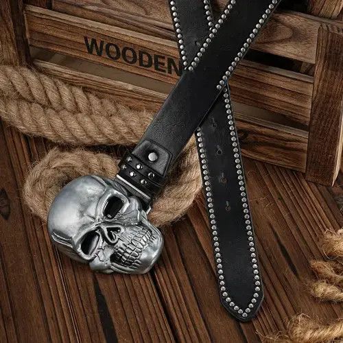 Low Key Industries Big Skull Head Punk Belt Size ONE SIZE - 4 Thumbnail