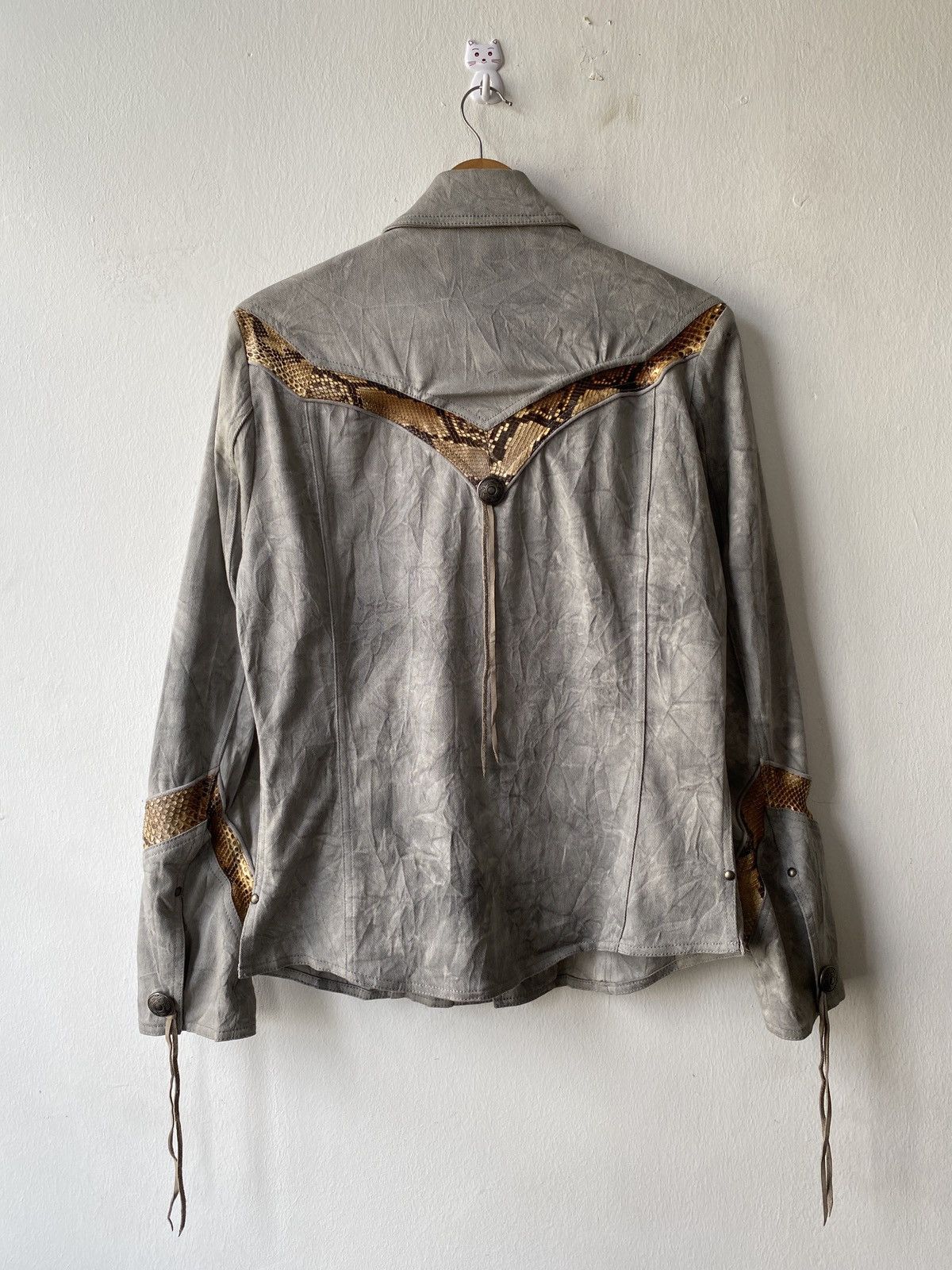 5351 POUR LES HOMMES × Japanese Brand × Tornado Mart 1990s - Vintage 5351 Pour Les Hommes Snake Skin Dyed Jacket Size US M / EU 48-50 / 2 - 6 Thumbnail