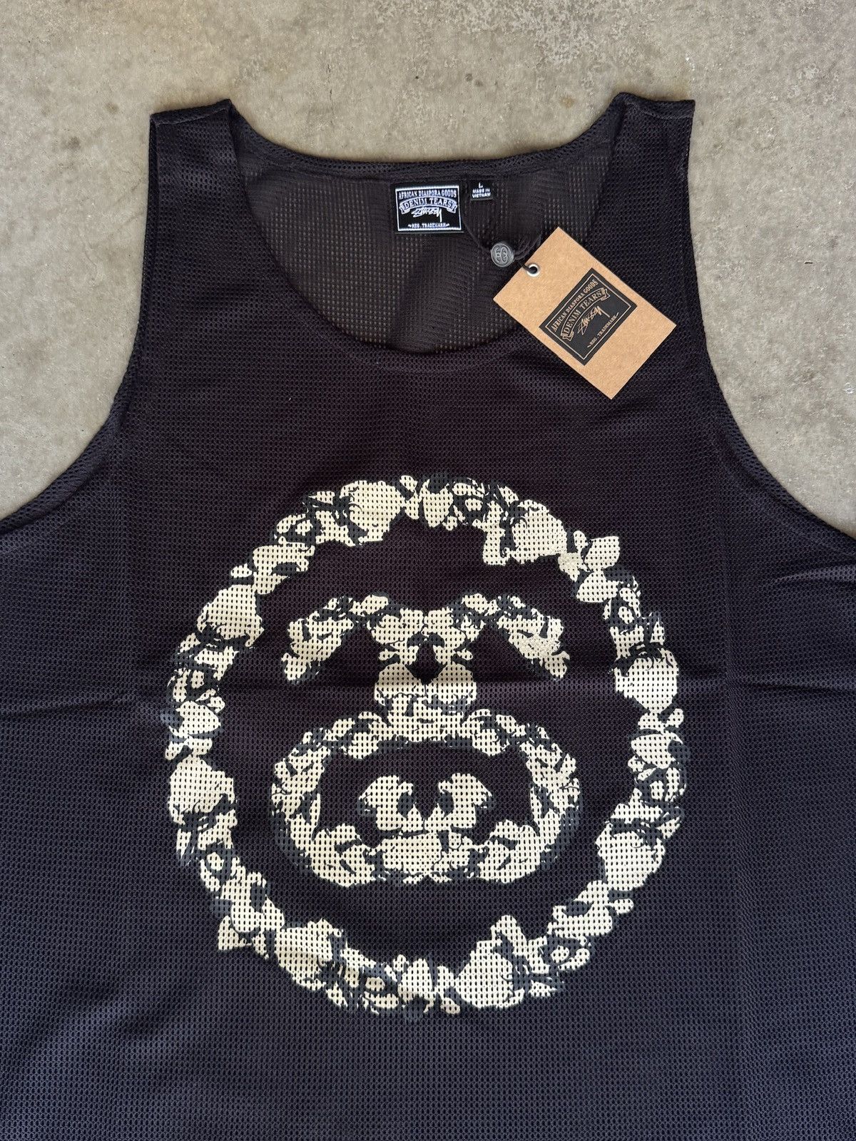 DENIM TEARS × Stussy DS Denim Tears Stussy Double S Wreath Gym Tank Black Size US L / EU 52-54 / 3 - 3 Thumbnail