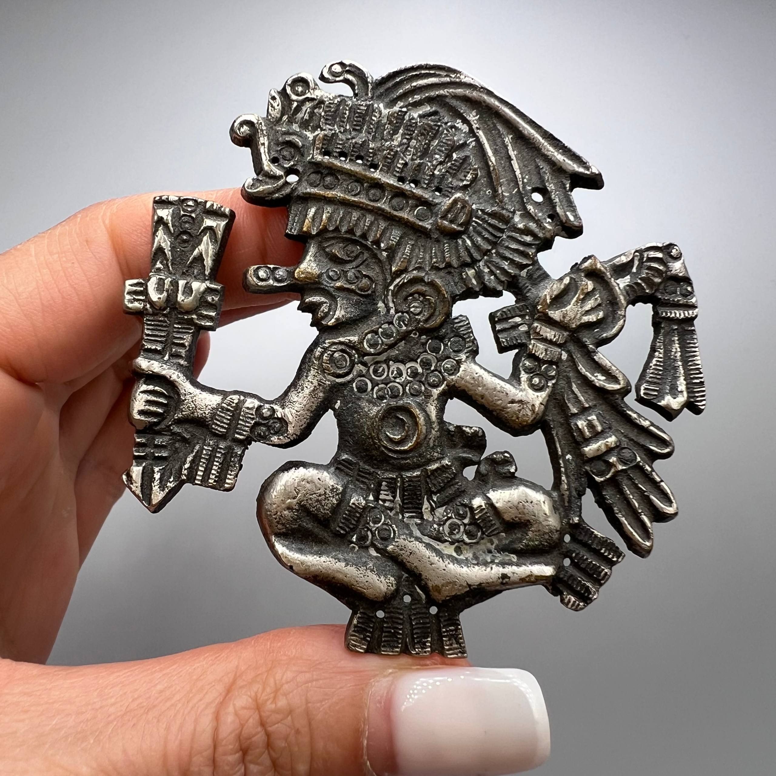 Vintage Vintage Tribal Warrior Plaque Overlay Relief South American Size ONE SIZE - 1 Thumbnail