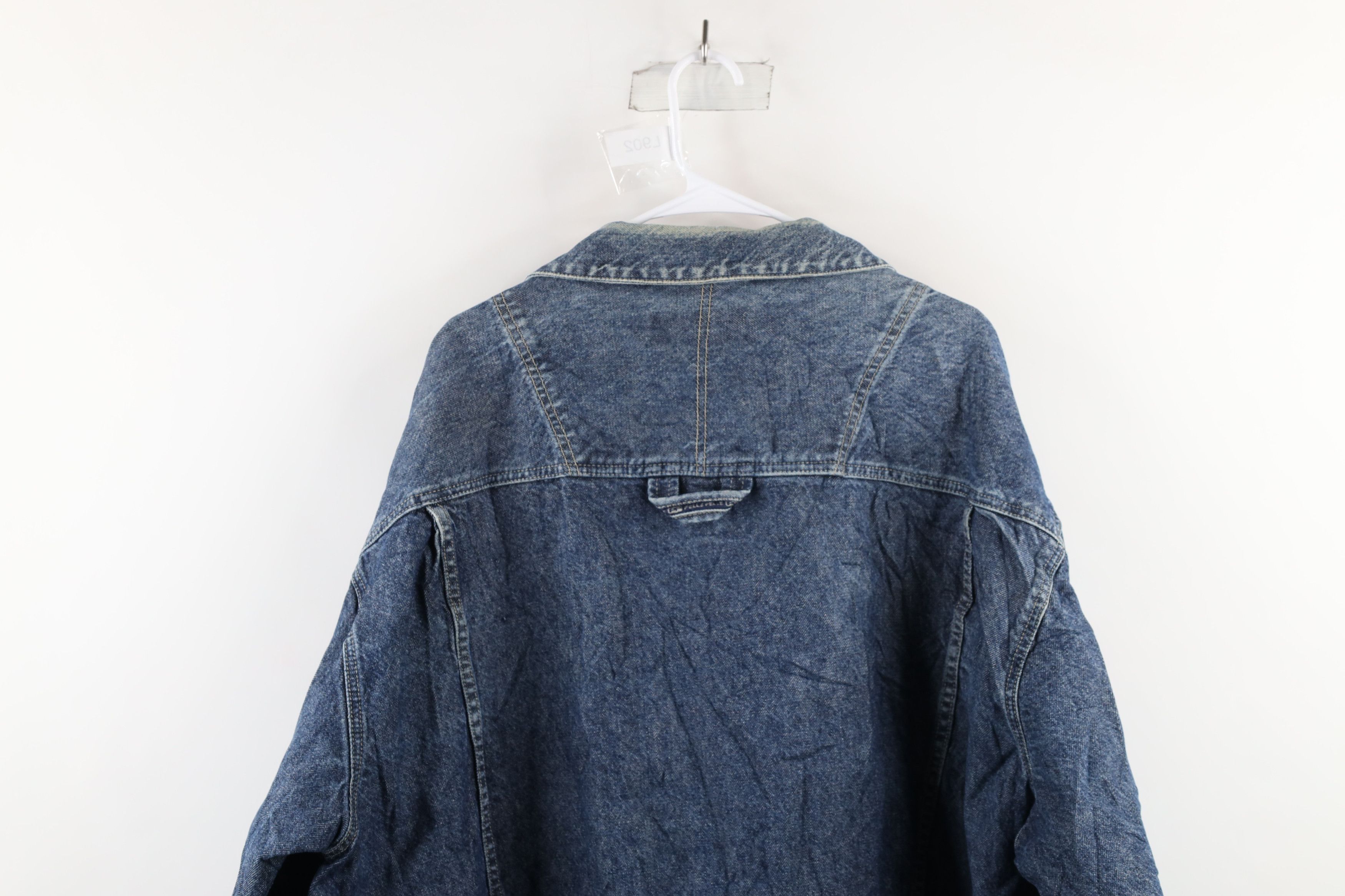 Pelle Pelle × Vintage Vintage Pelle Pelle Spell Out Denim Jean Trucker Jacket Size US XXL / EU 58 / 5 - 14 Thumbnail