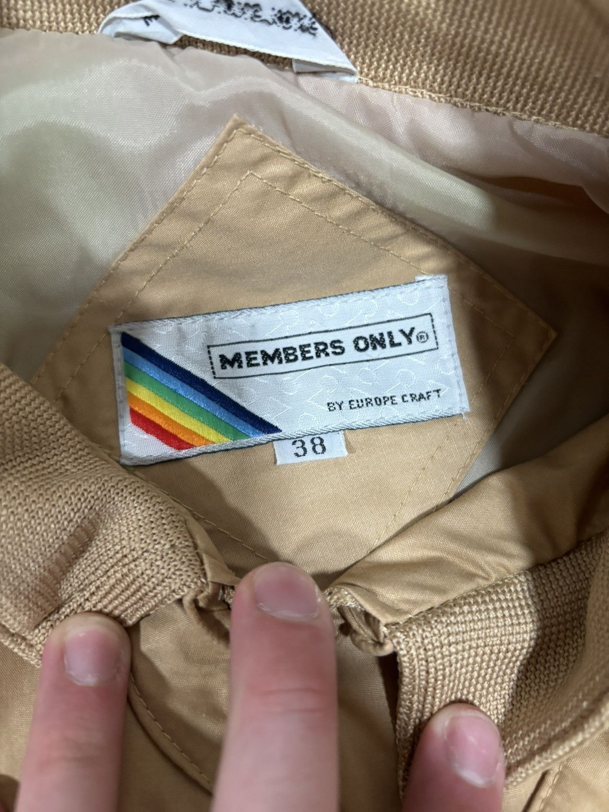 Members Only × Vintage Vintage Members Only Jacket Tan Full Zip Up Bomber Size US M / EU 48-50 / 2 - 5 Thumbnail