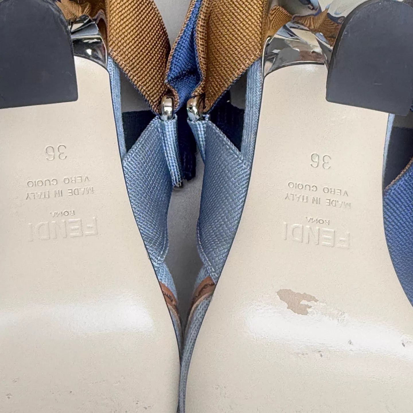 Fendi Fendi Hummingbird Strap Gold Heel Pumps 36 99 New Size US 5.5 / IT 35.5 - 7 Thumbnail