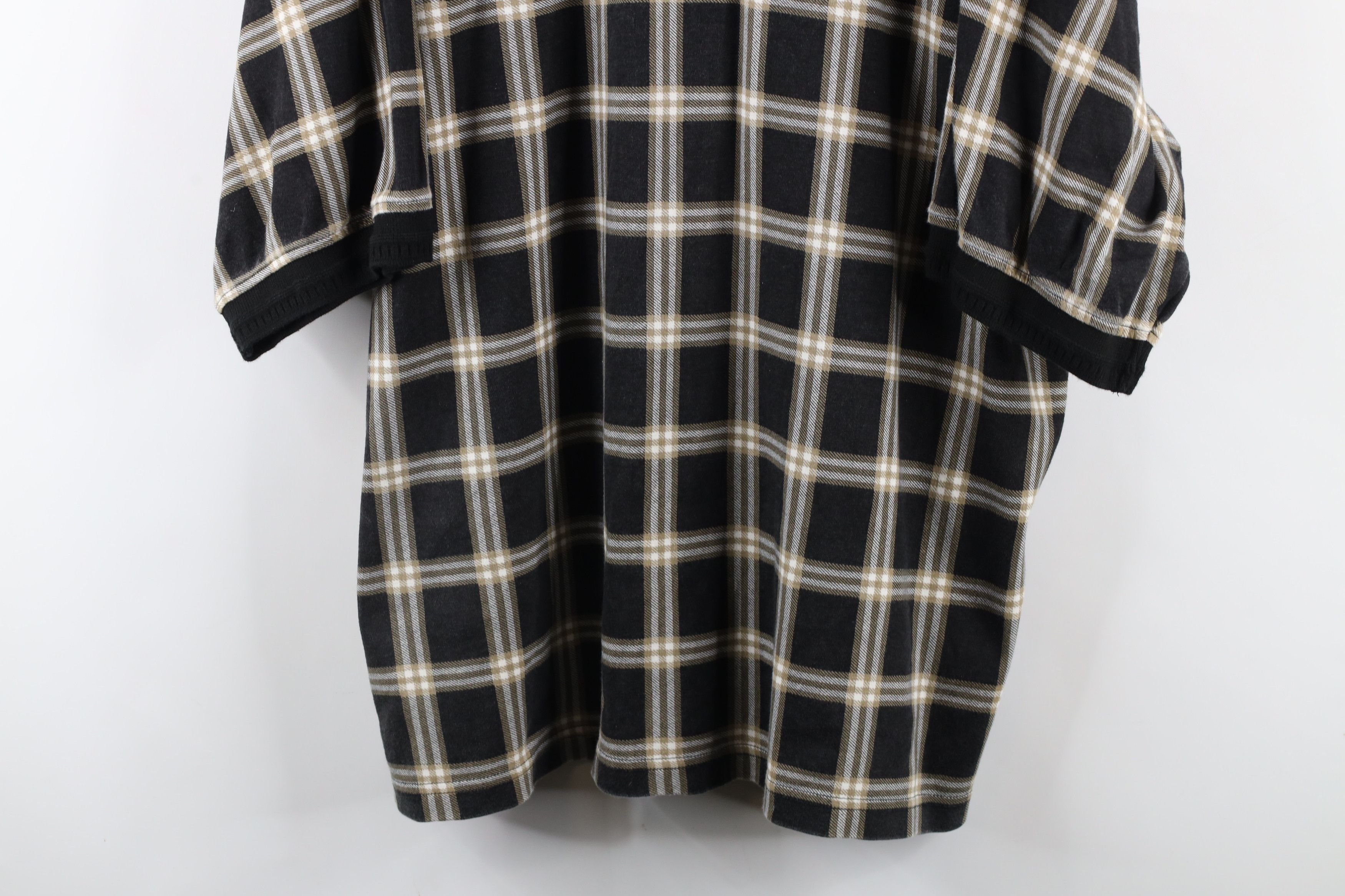 Vintage Vintage 90s Streetwear Heavyweight Fit Polo Shirt Plaid Size US L / EU 52-54 / 3 - 3 Thumbnail