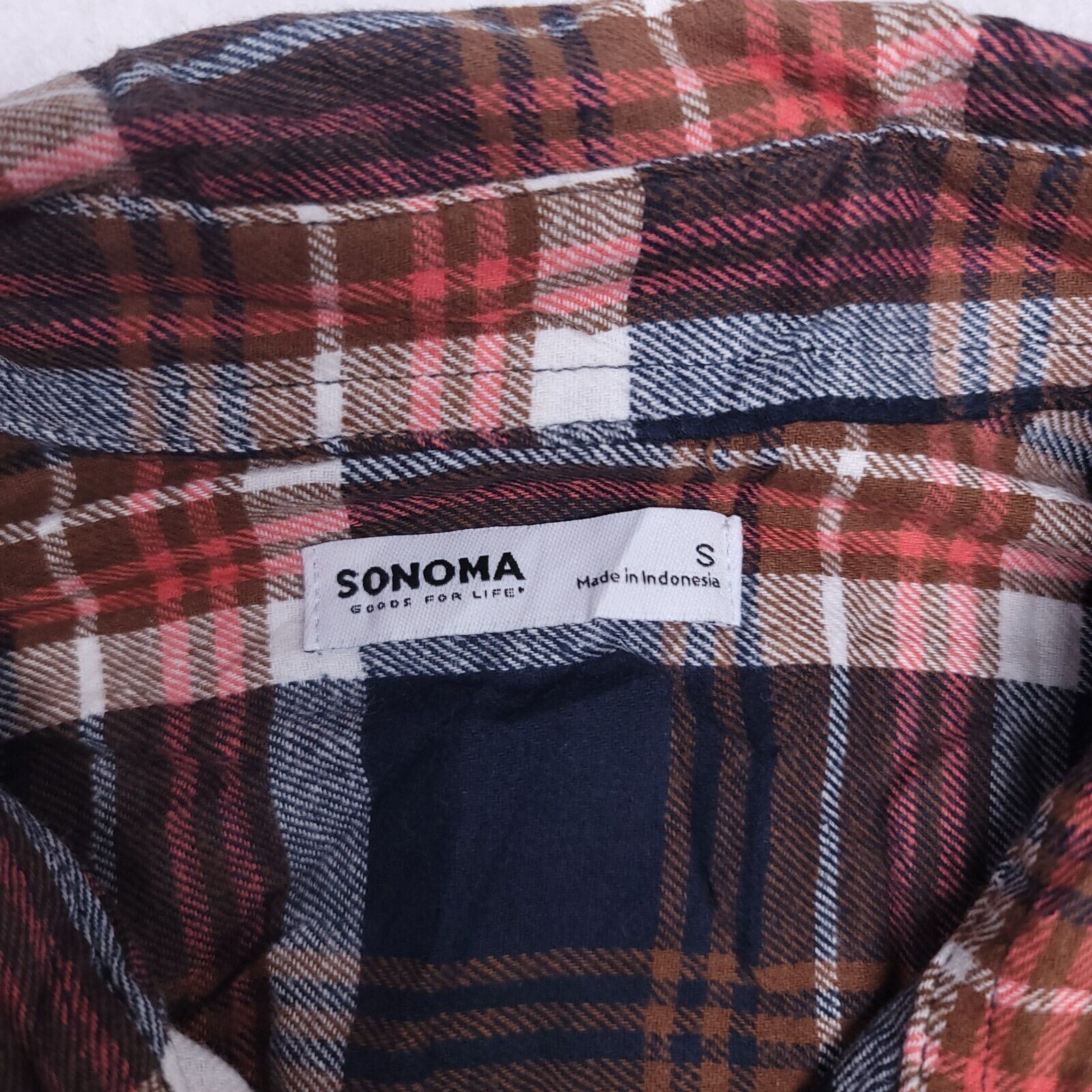 Sonoma Sonoma Madras Flannel Button Up Shirt Mens Size Small S Blue Size US S / EU 44-46 / 1 - 3 Thumbnail