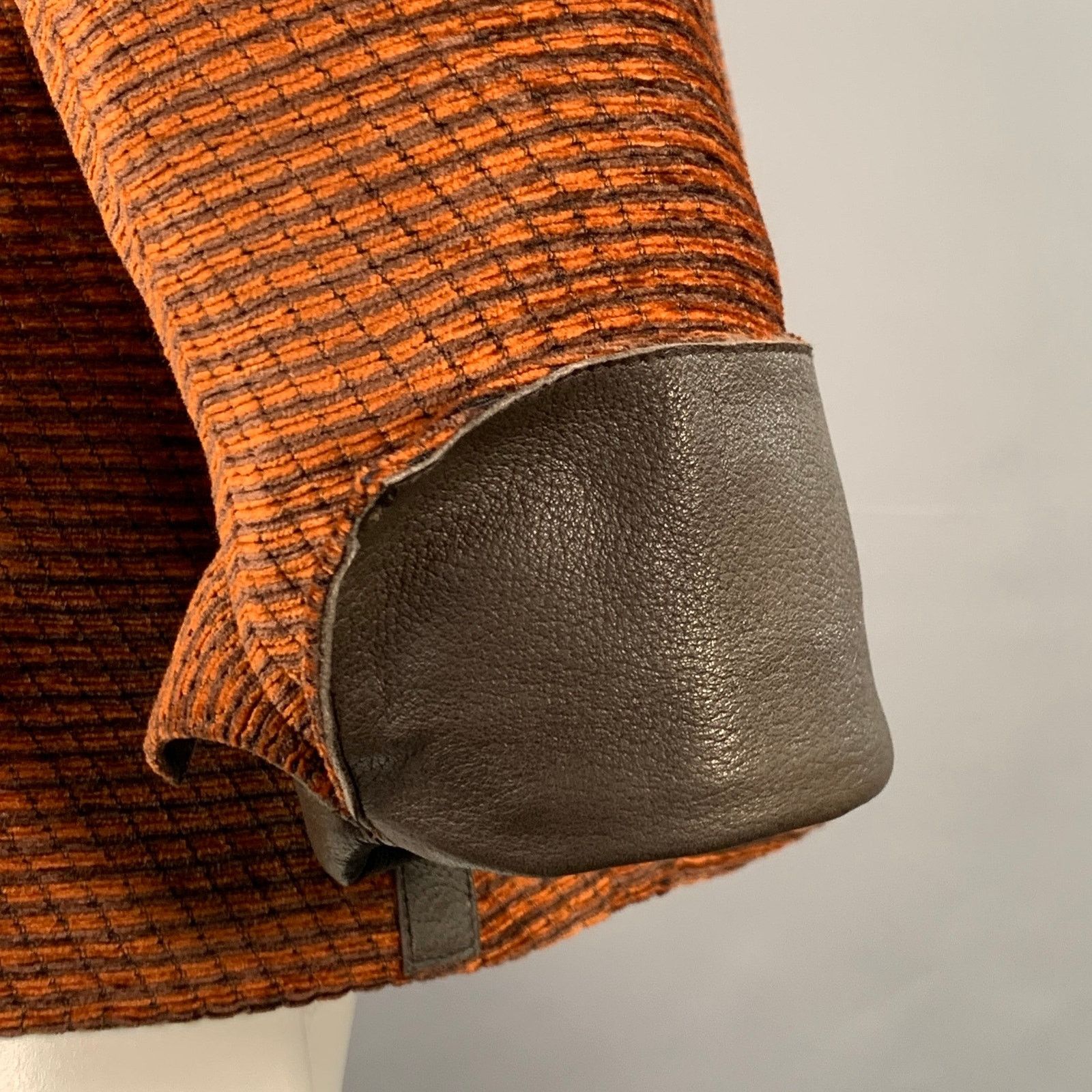 Akris AKRIS Orange Polyester Cotton Velvet Leather Cuffs Blazer Size M / US 6-8 / IT 42-44 - 4 Thumbnail
