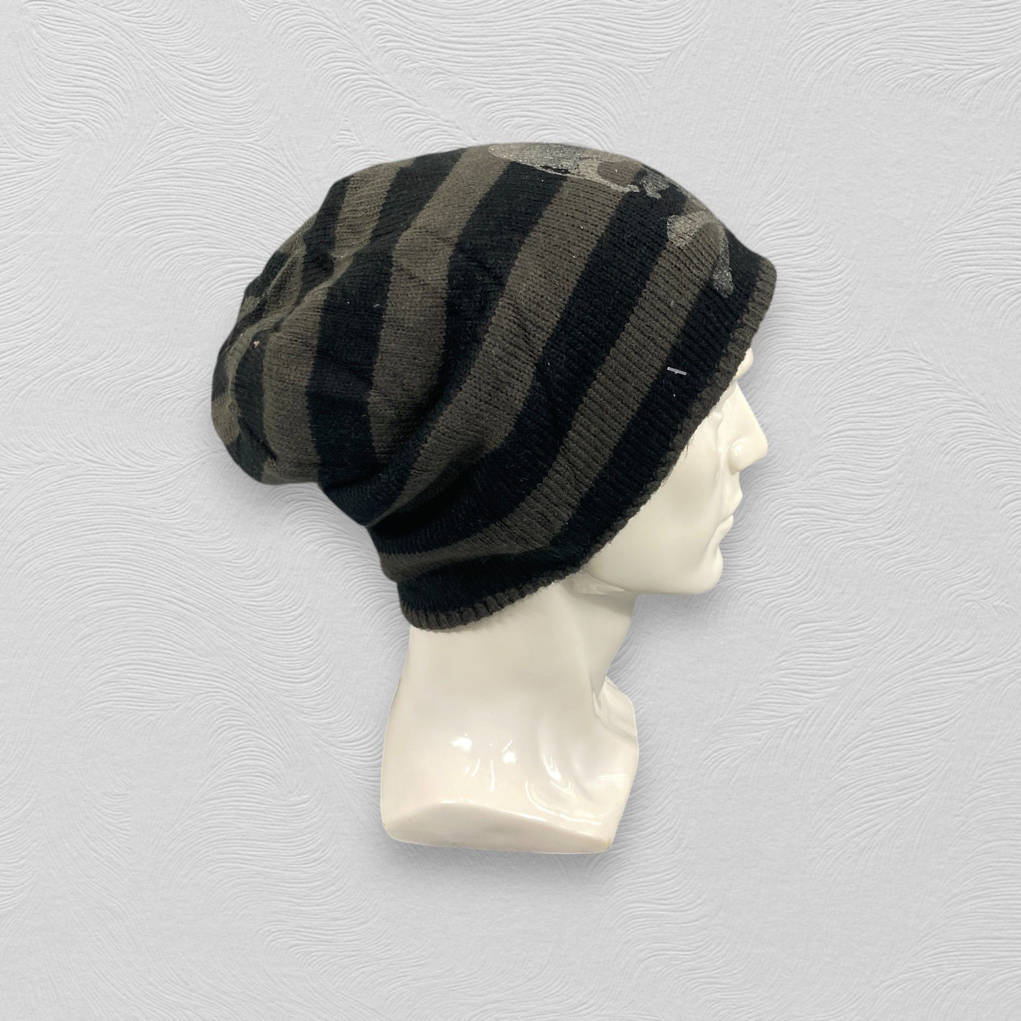 Japanese Brand Skull Stripe Reversible Slouchy Hat -BN820 Size ONE SIZE - 10 Thumbnail