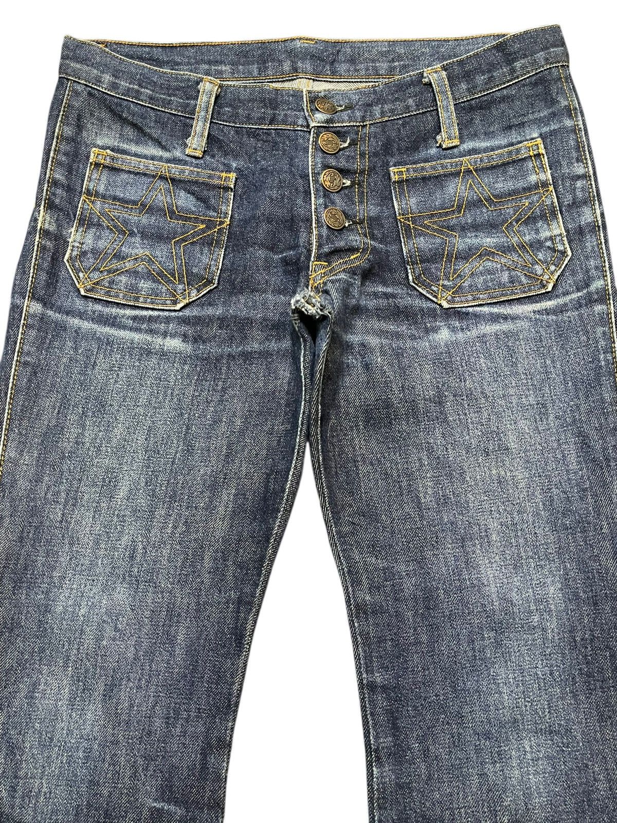 Hysteric Glamour Vintage Japanese Brand Blue Faded Wash Wide Leg Bell Bottom Size US 29 - 3 Thumbnail