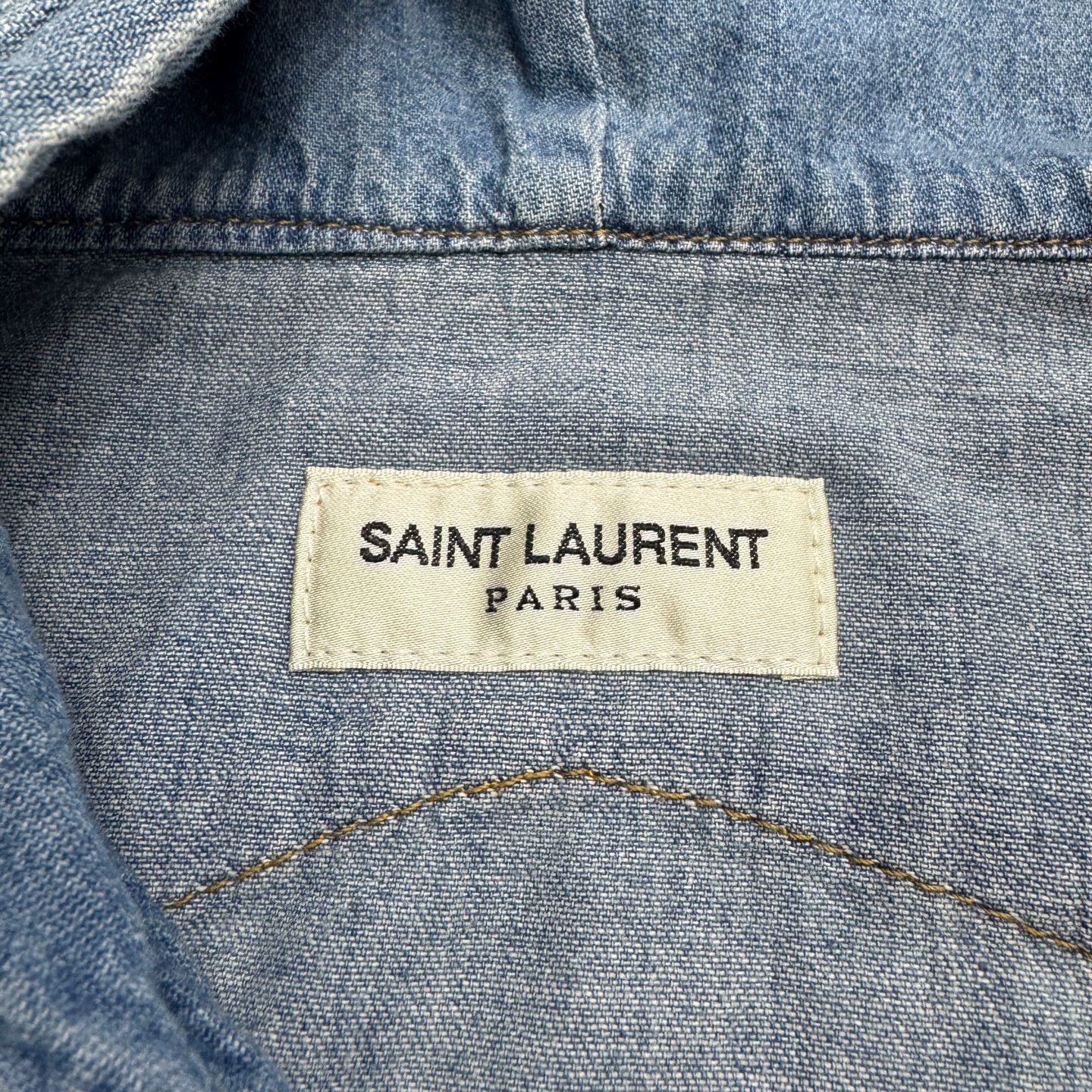 Saint Laurent Paris SLP Vintage Washed Distressed Denim Jacket S Size US S / EU 44-46 / 1 - 2 Thumbnail