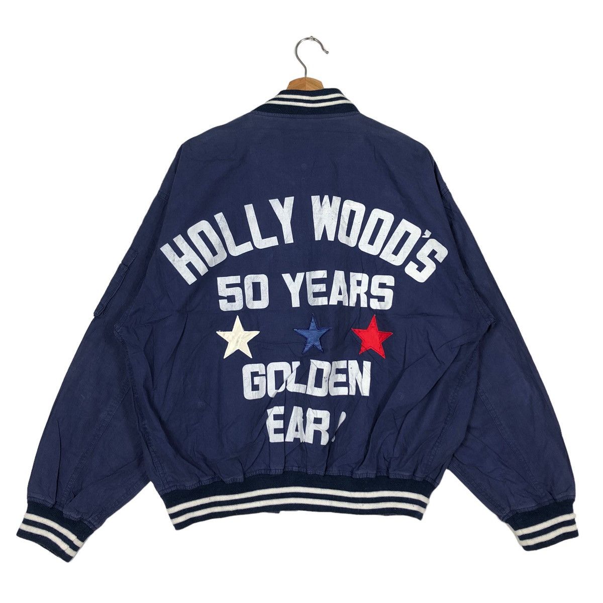 Toyo Enterprises 🔥90s Bomber Jacket Hollywoods 50Years Golden Ears Diet Rich Size US M / EU 48-50 / 2 - 1 Thumbnail
