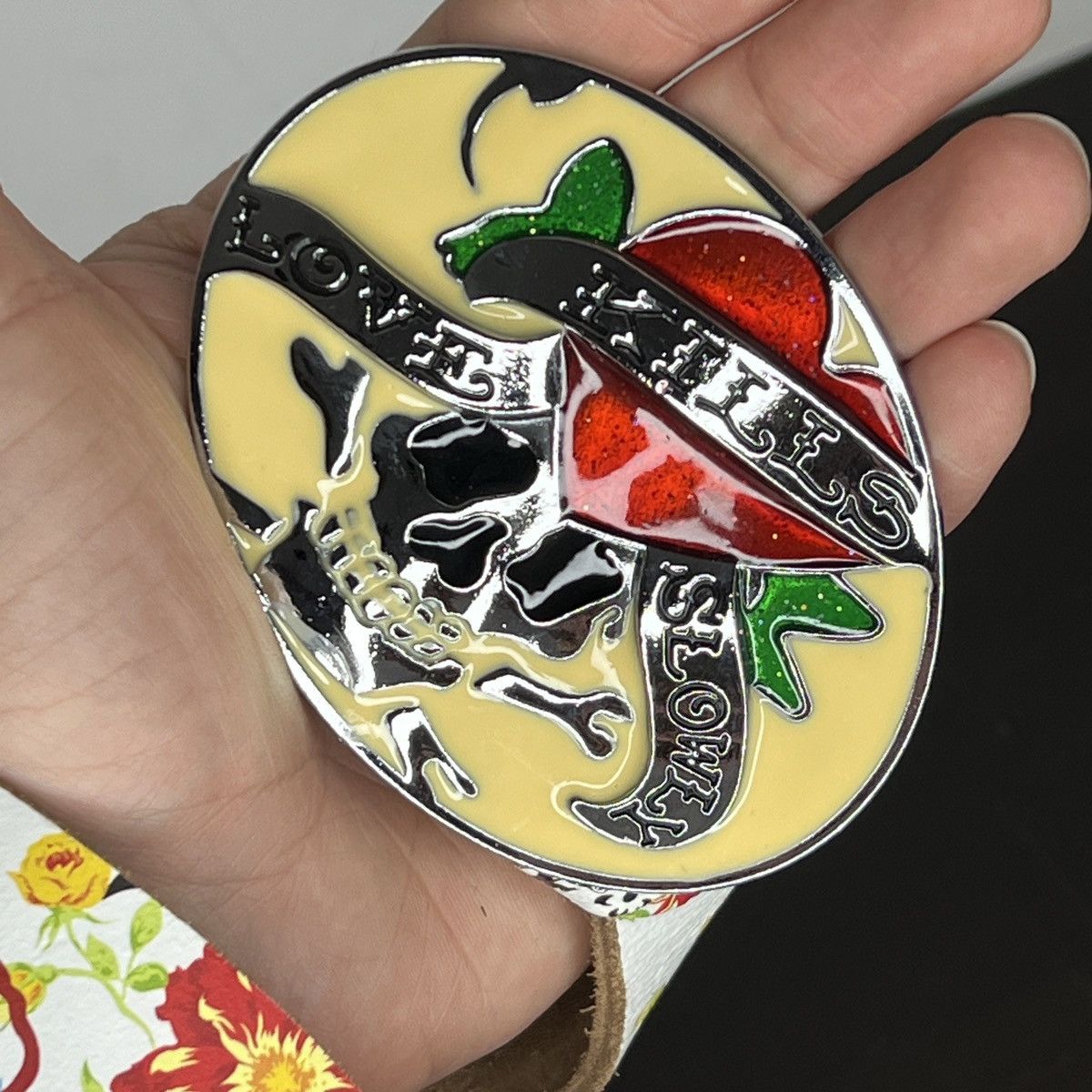 Christian Audigier Ed Hardy Y2K Belt 00s Vintage Tiger Tattoo Style Rare Retro Size ONE SIZE - 2 Thumbnail